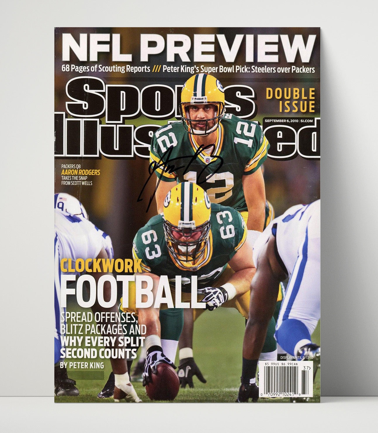 Aaron Rodgers - Green Bay Football NFL Preview Snap Under Center 2010 SI Cover Football Wall Art - football wall art print