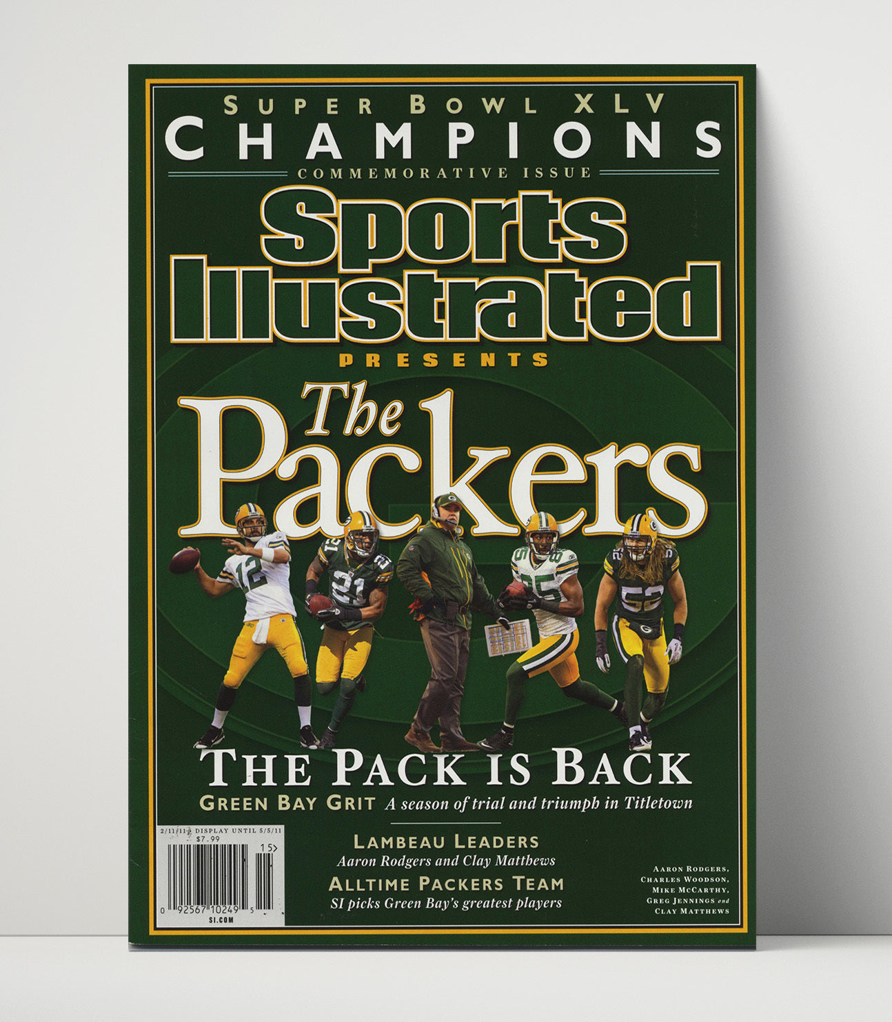 Aaron Rodgers - Green Bay Football Super Bowl Xlv Champions Commemorative 2011 SI Cover Football Wall Art - football wall art print