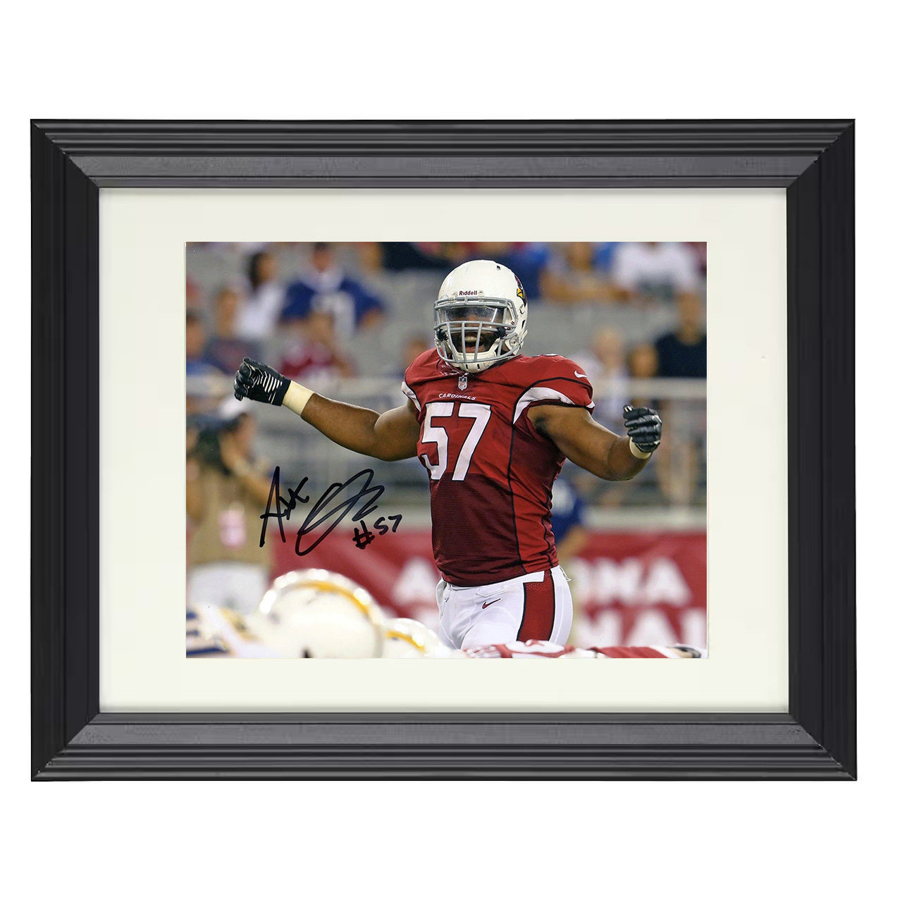 Alex Okafor – Arizona Defense Celebration – 8x10 black beveled framed football wall art