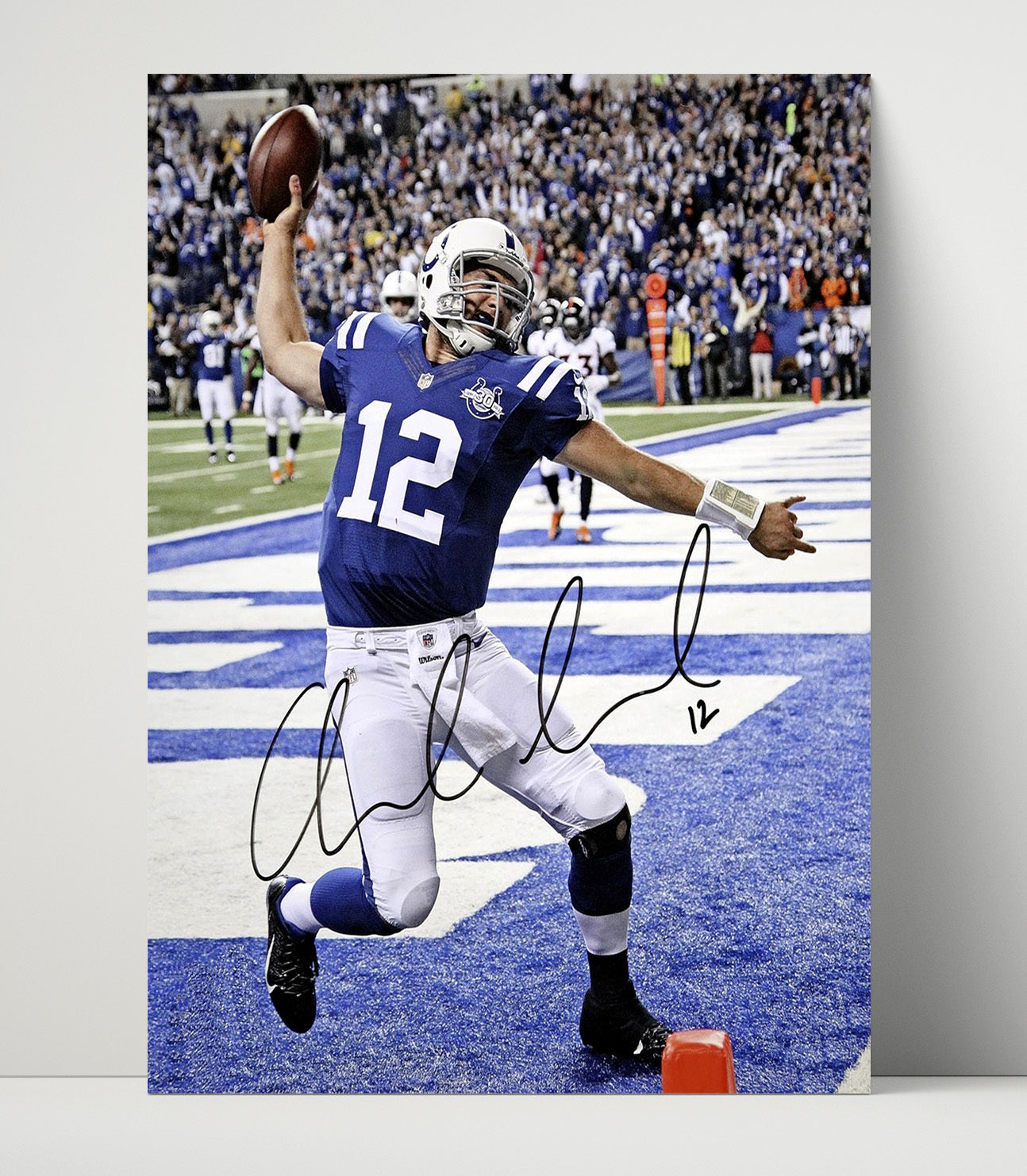 Andrew Luck - End Zone Fury Football Wall Art - football wall art print
