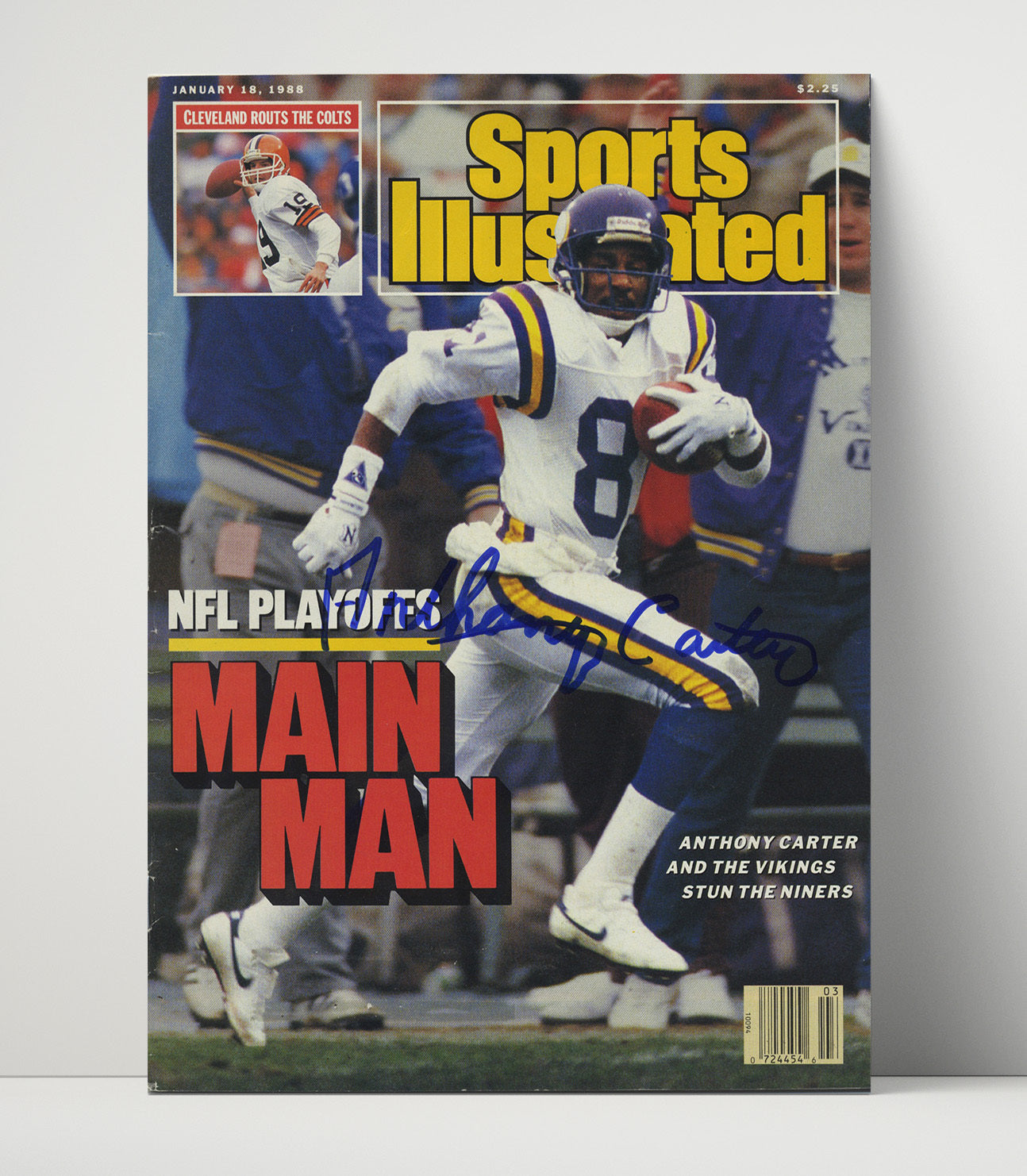 Anthony Carter - Minnesota football NFL Playoffs Main Man Run 1988 SI Cover Vintage Football Wall Art - 16x20 Unframed Print football decor