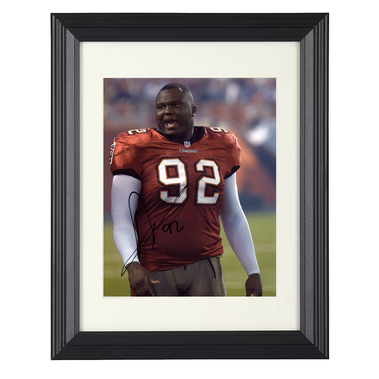 Anthony McFarland – Tampa Defense Tackle Sideline Image – 8x10 black beveled framed football wall art