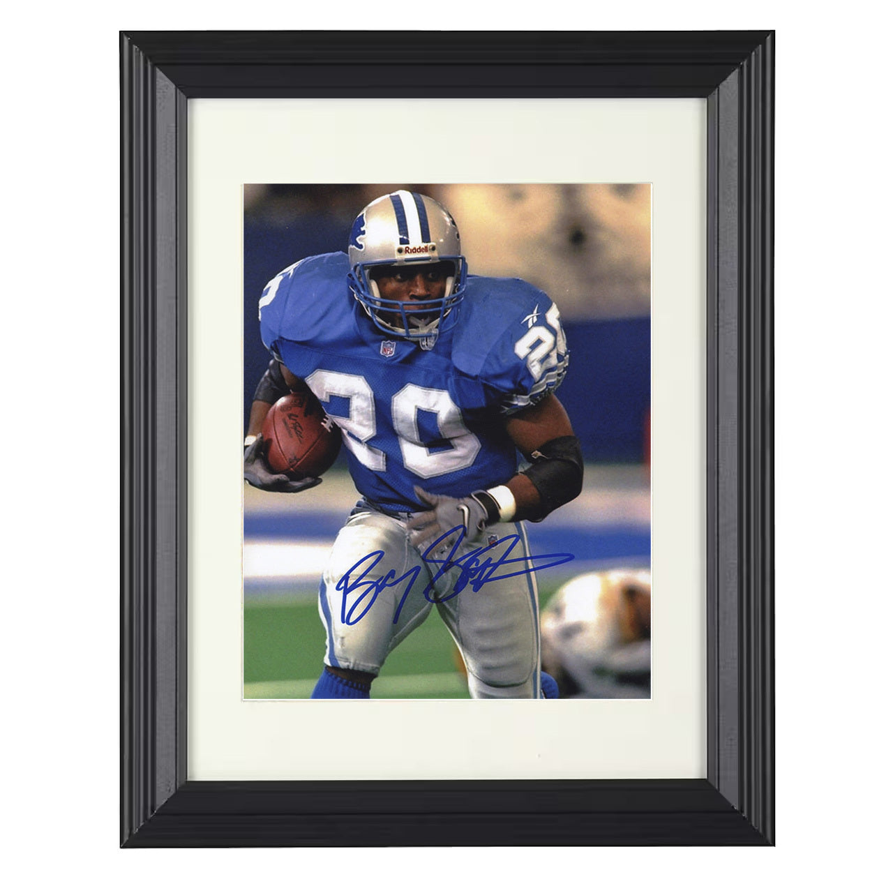 Barry Sanders – Elusive Greatness Image – 8x10 black beveled framed football wall art