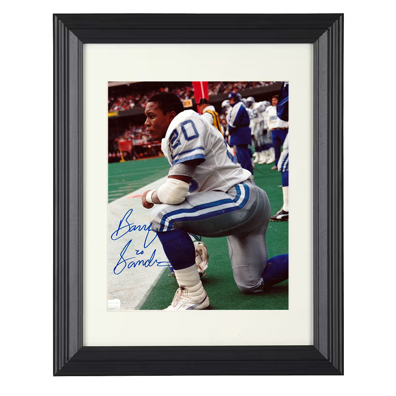 Barry Sanders – Quiet Focus Image – 8x10 black beveled framed football wall art