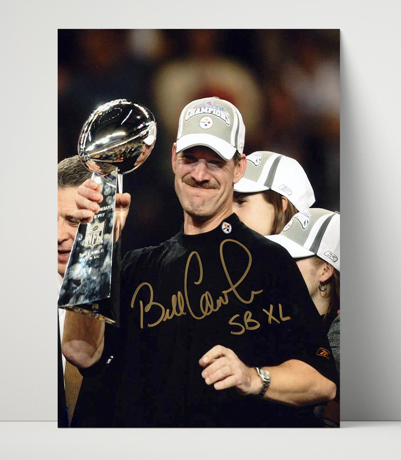Bill Cowher - Pittsburgh Football Super Bowl Xl Trophy Celebration 2006 Football Wall Art - football wall art print