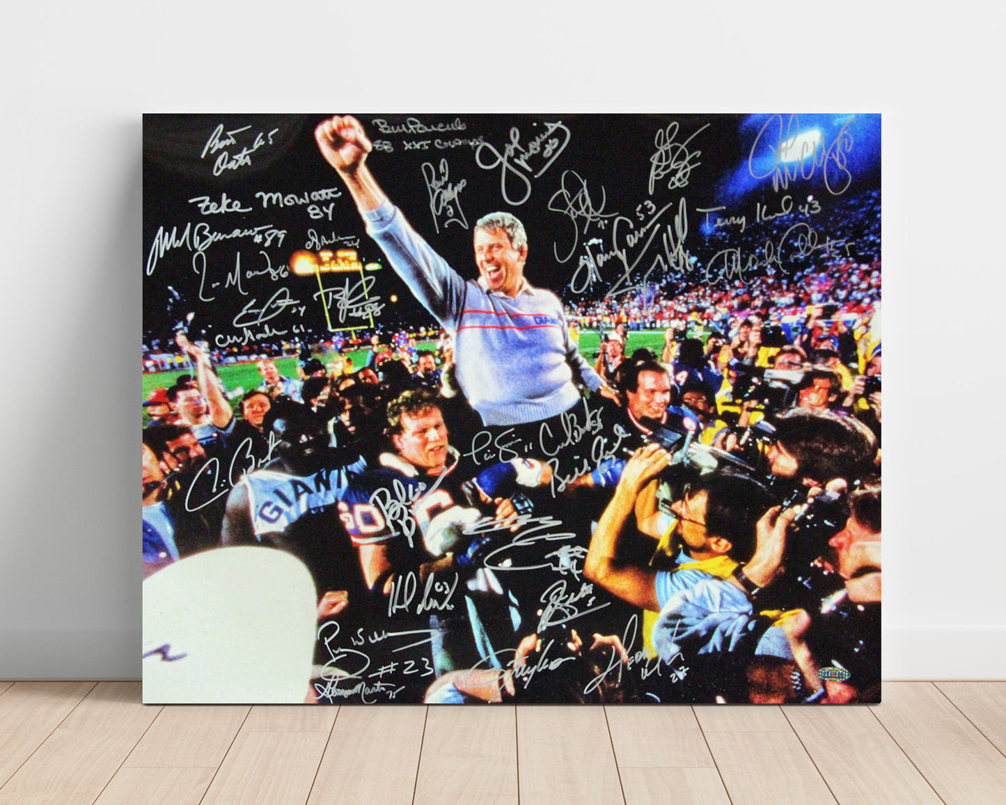 Bill Parcells New York Coach Super Bowl Celebration Football Wall Art Unframed 8x10 in Plastic Sleeve wall art print - Football decor