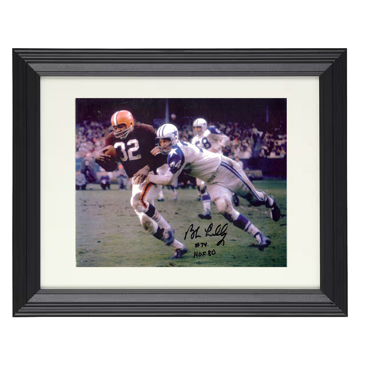 Bob Lilly – Dallas Defense Tackle Field Pursuit – 8x10 black beveled framed football wall art