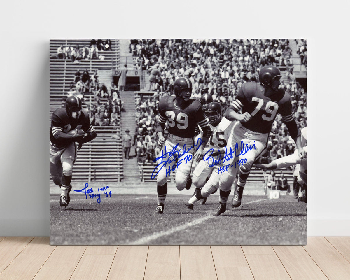 Bob St Clair Joe Perry Hugh McElhenny – Run Play unframed football poster print