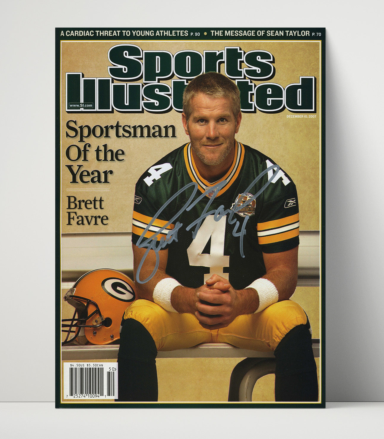 Brett Favre - Green Bay football Sportsman of the Year 2007 SI Cover Vintage Football Wall Art - 16x20 Unframed Print football decor