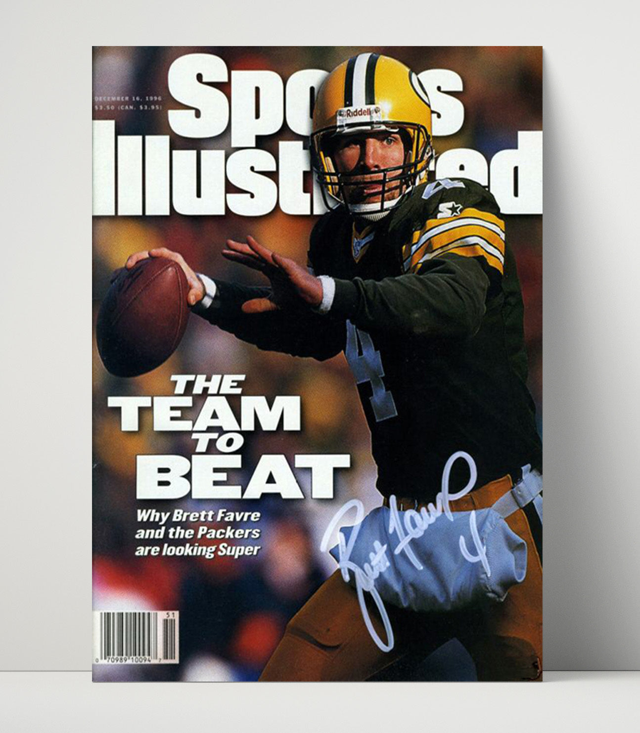 Brett Favre - Green Bay Football the Team to Beat 1996 SI Cover Football Wall Art - football wall art print