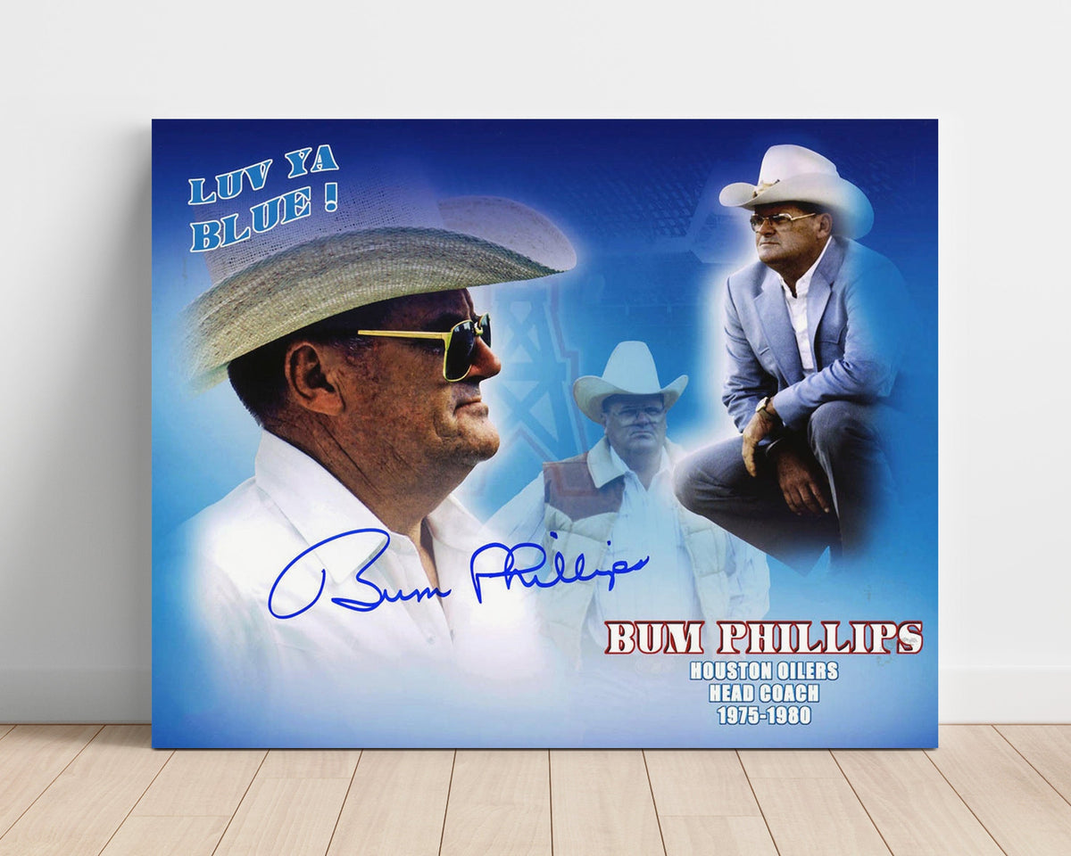 Bum Phillips – Houston Football Coach Luv Ya Blue Tribute unframed football poster print