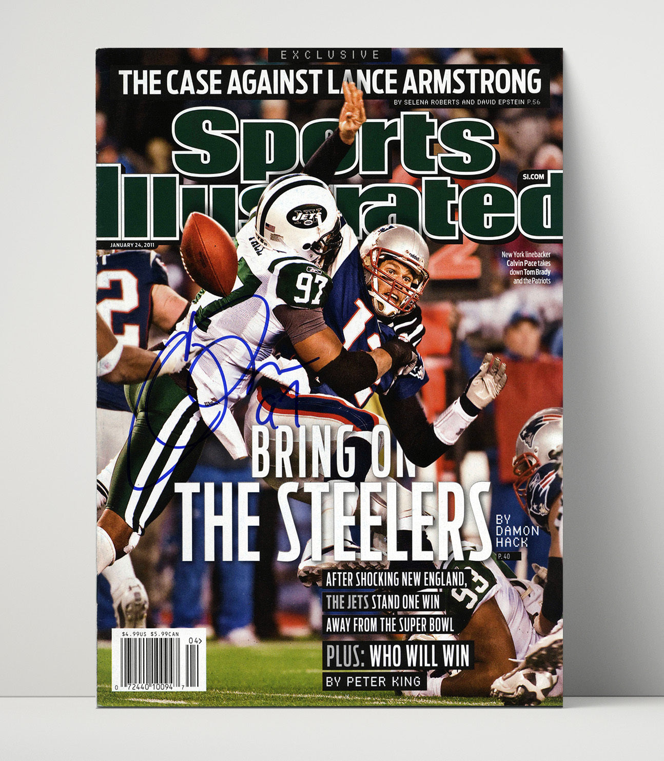 Calvin Pace - New York Football Playoff Sack vs New England 2011 SI Cover Football Wall Art - football wall art print