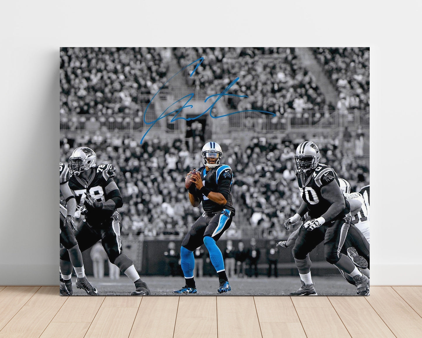 Cam Newton - Carolina Football Quarterback Under Stadium Lights Spotlight Vintage Football Wall Art - 16x20 Unframed Print football decor