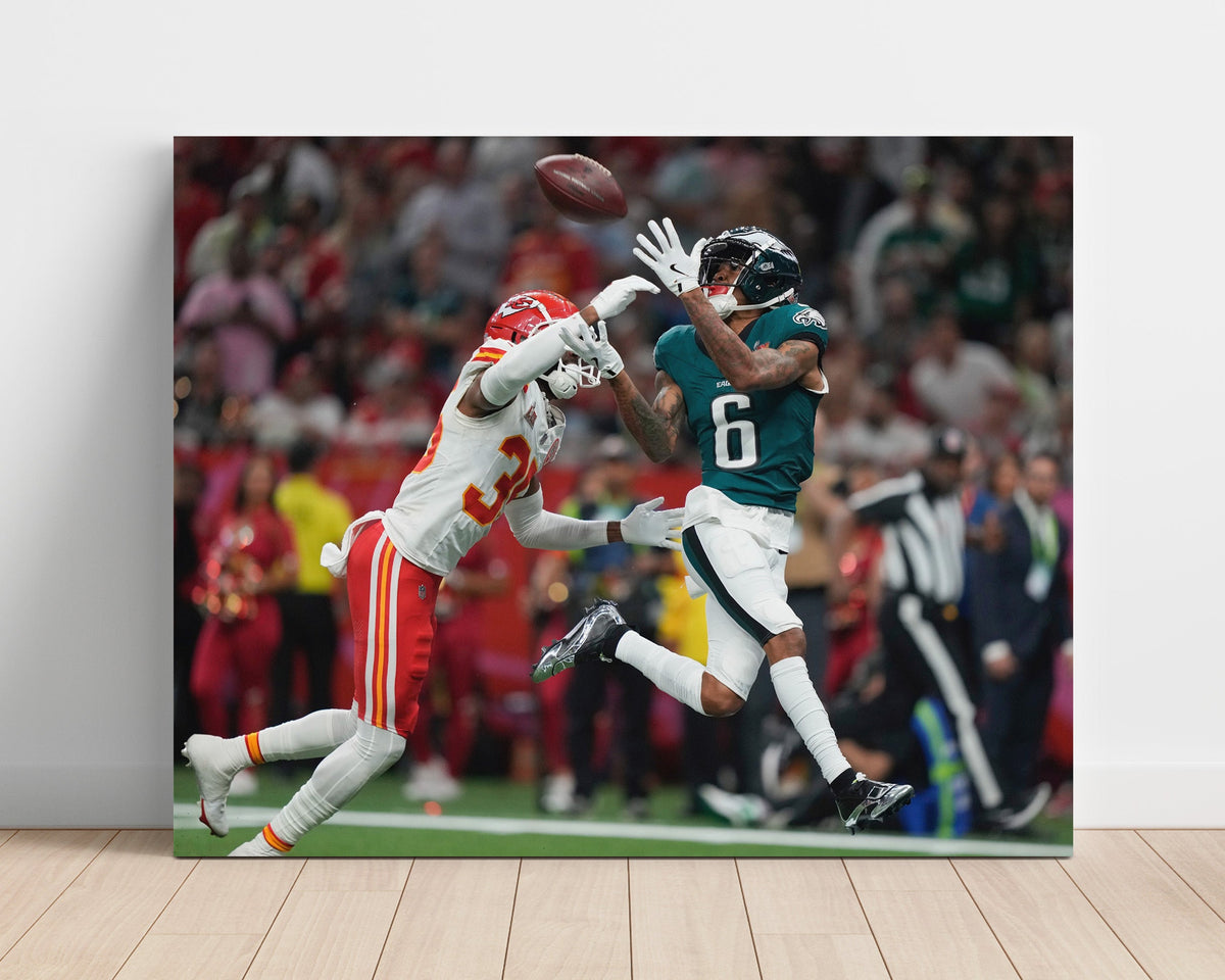 DeVonta Smith – Super Bowl LVII Touchdown Catch unframed football poster print