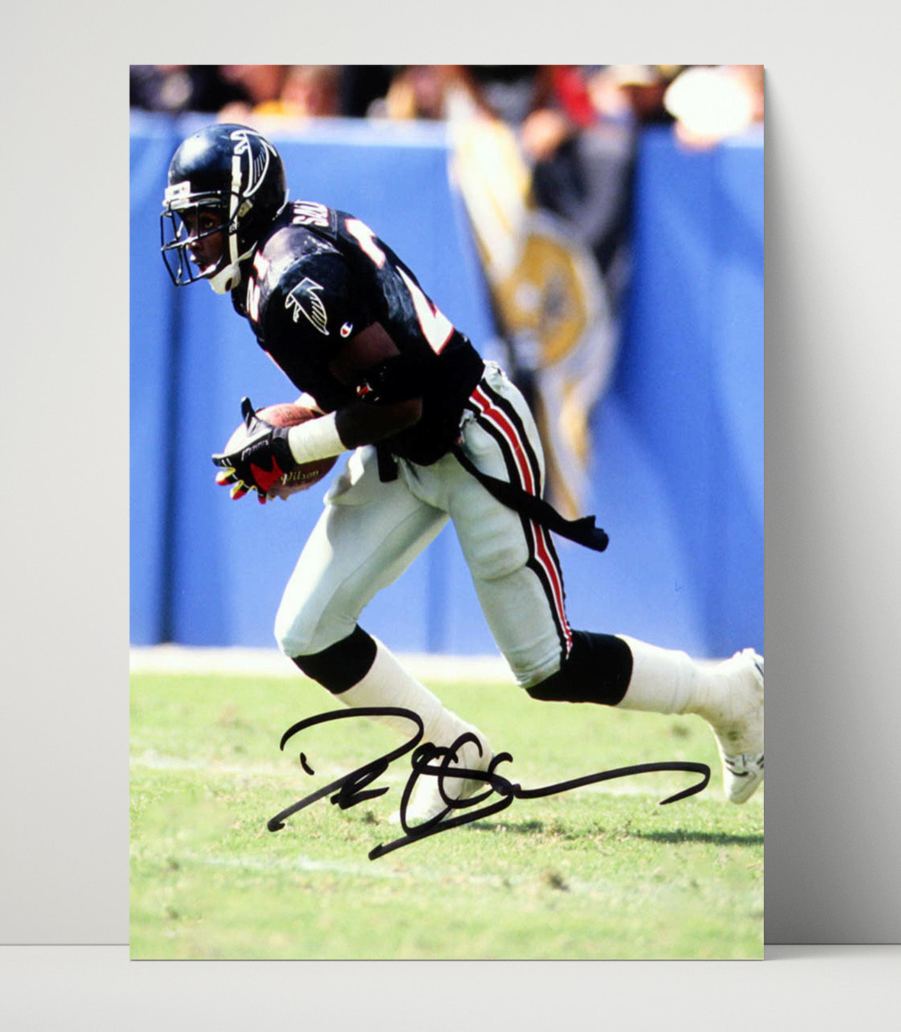 Deion Sanders - Atlanta football Defensive Back Interception Runback Vintage Football Wall Art - 16x20 Unframed Print football decor