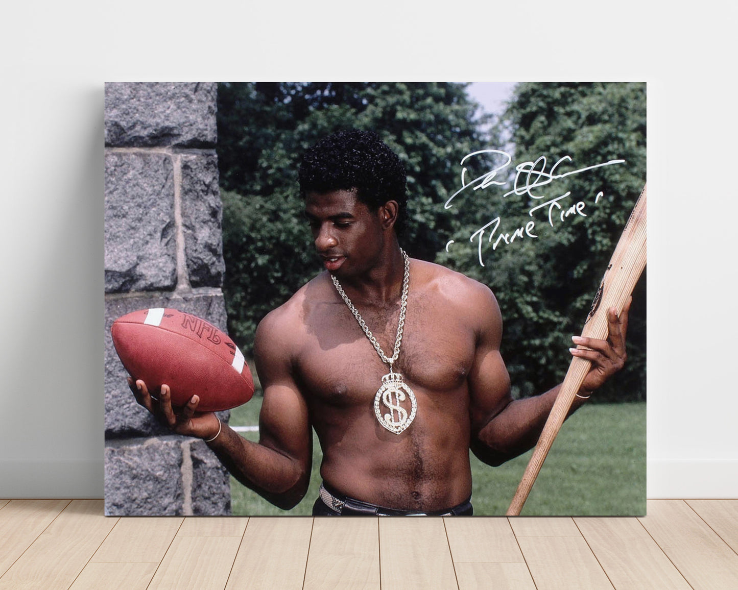 Deion Sanders - Prime Time Swagger Football Wall Art - football wall art print