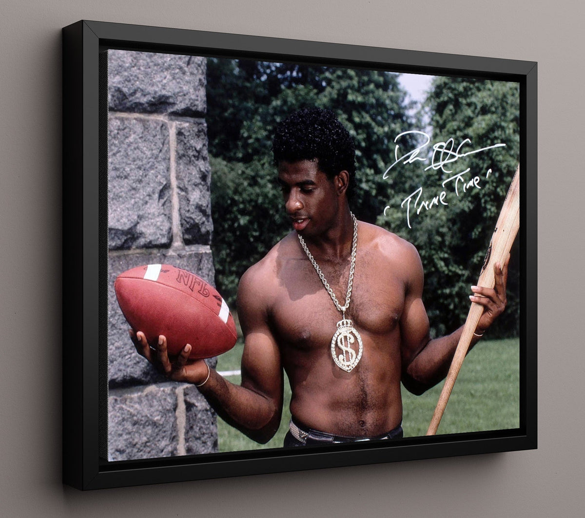Deion Sanders - Prime Time Swagger 8x10 Framed Canvas vintage football wall art