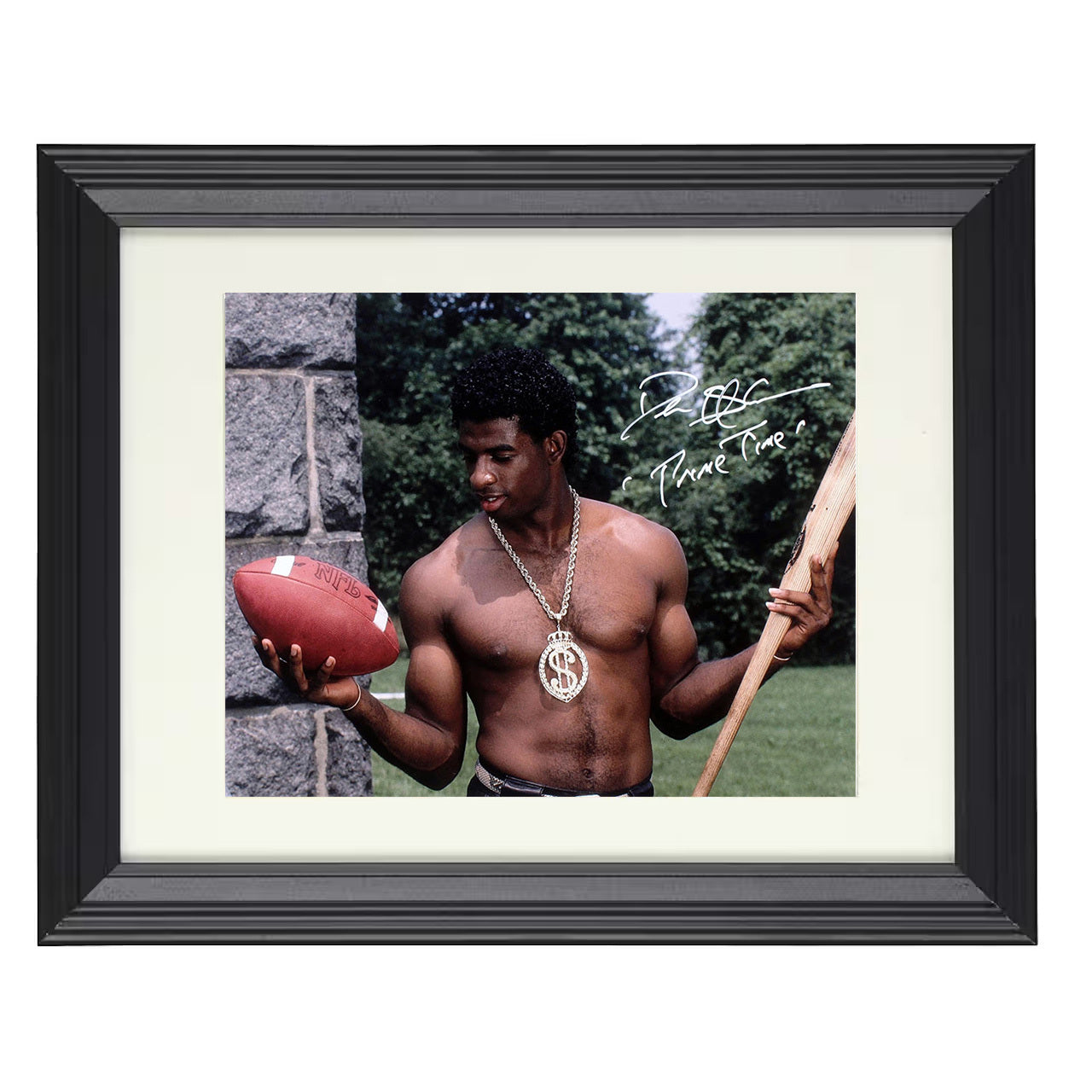 Deion Sanders – Prime Time Swagger – 8x10 black beveled framed football wall art