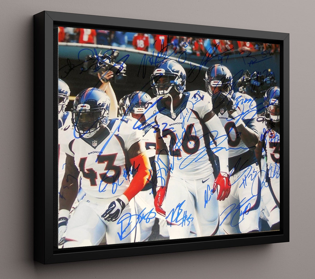 Denver Football Team - 2016 Championship Defense Celebration 8x10 Framed Canvas vintage football wall art