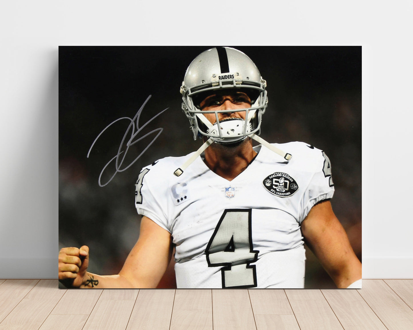 Derek Carr - Oakland Football Quarterback Celebration Football Wall Art - football wall art print