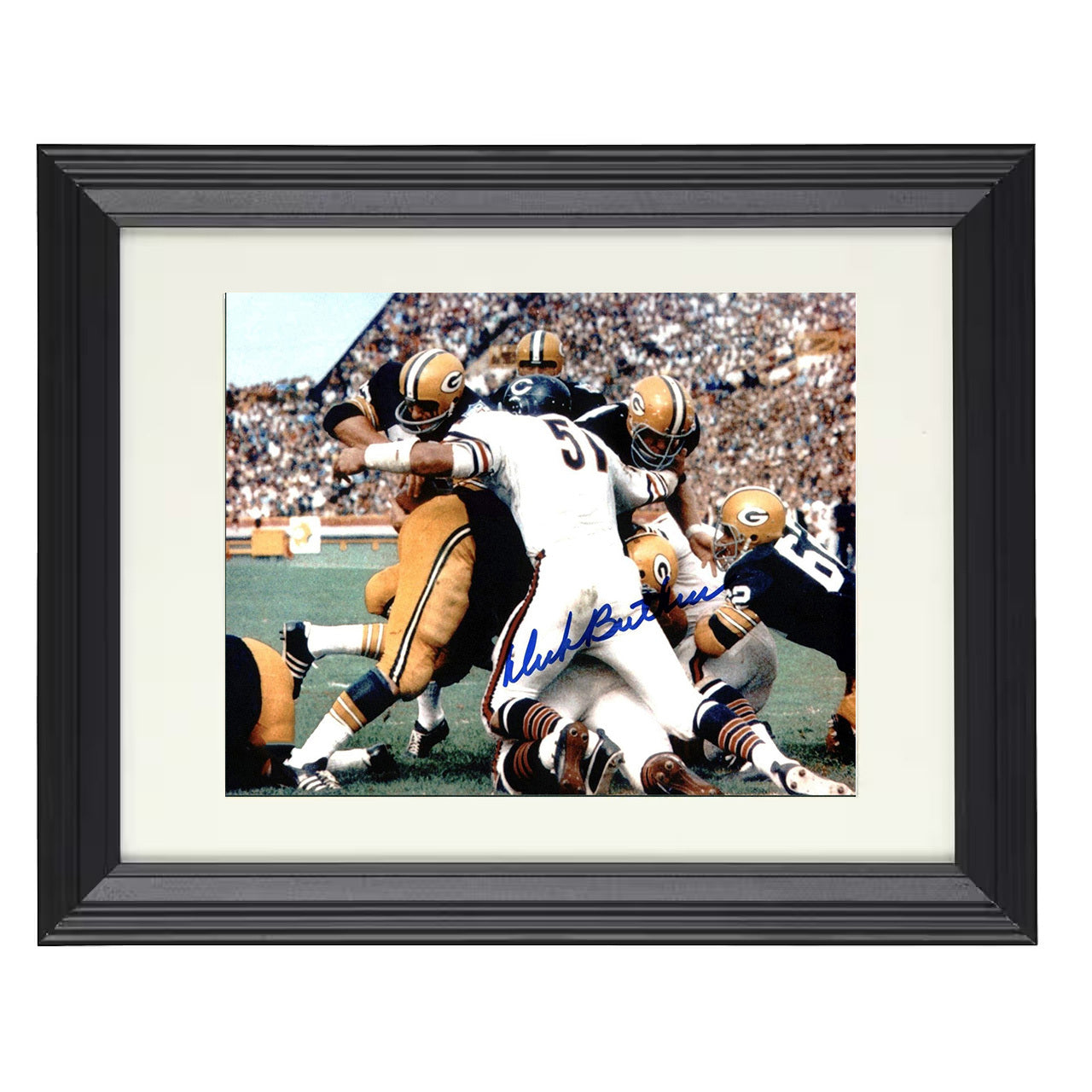 Dick Butkus – Goal Line Enforcer – 8x10 black beveled framed football wall art