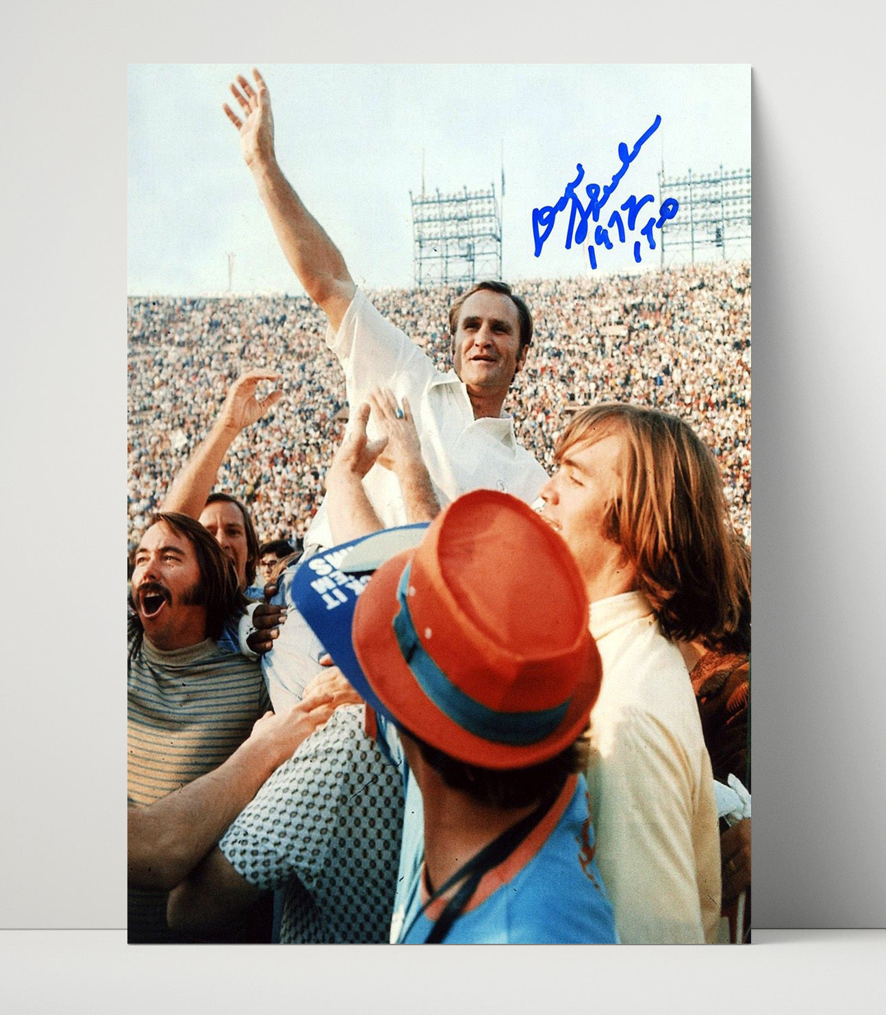 Don Shula - Miami Football Championship Celebration Coach 1970 Football Wall Art - football wall art print