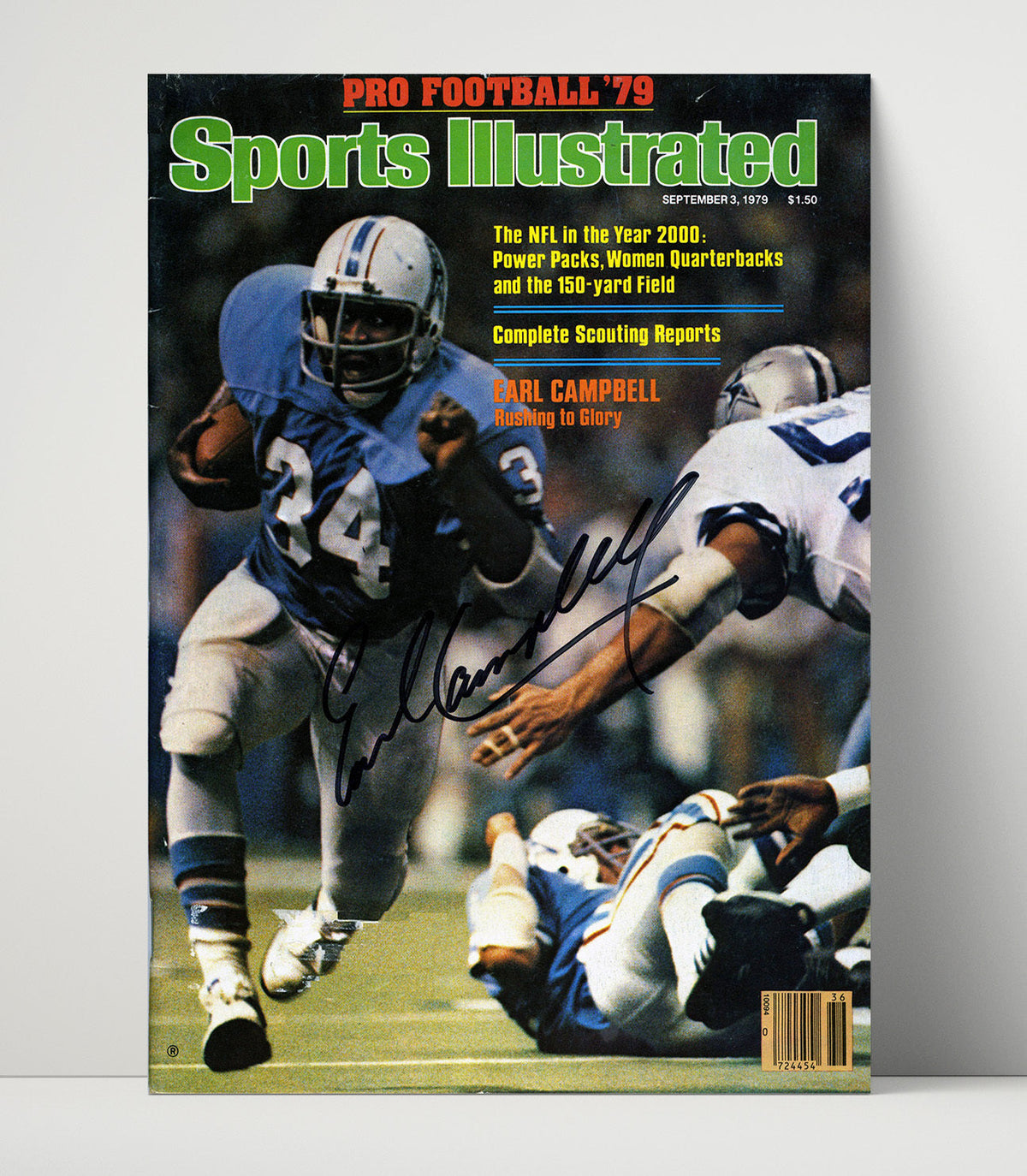 Earl Campbell – Houston Rushing Force 1979 SI unframed football poster print