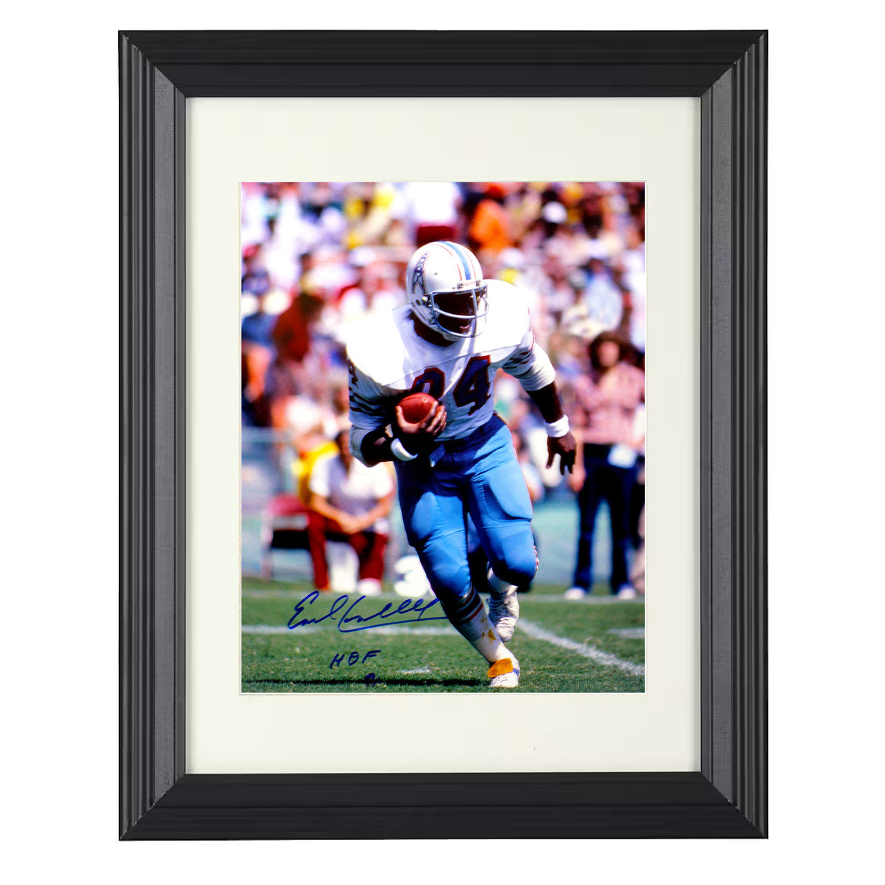 Earl Campbell – Houston RB Power Run Oilers Era – 8x10 black beveled framed football wall art