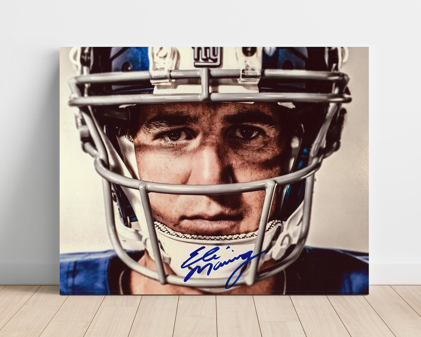 Eli Manning - Big Blue Focus Football Wall Art - football wall art print