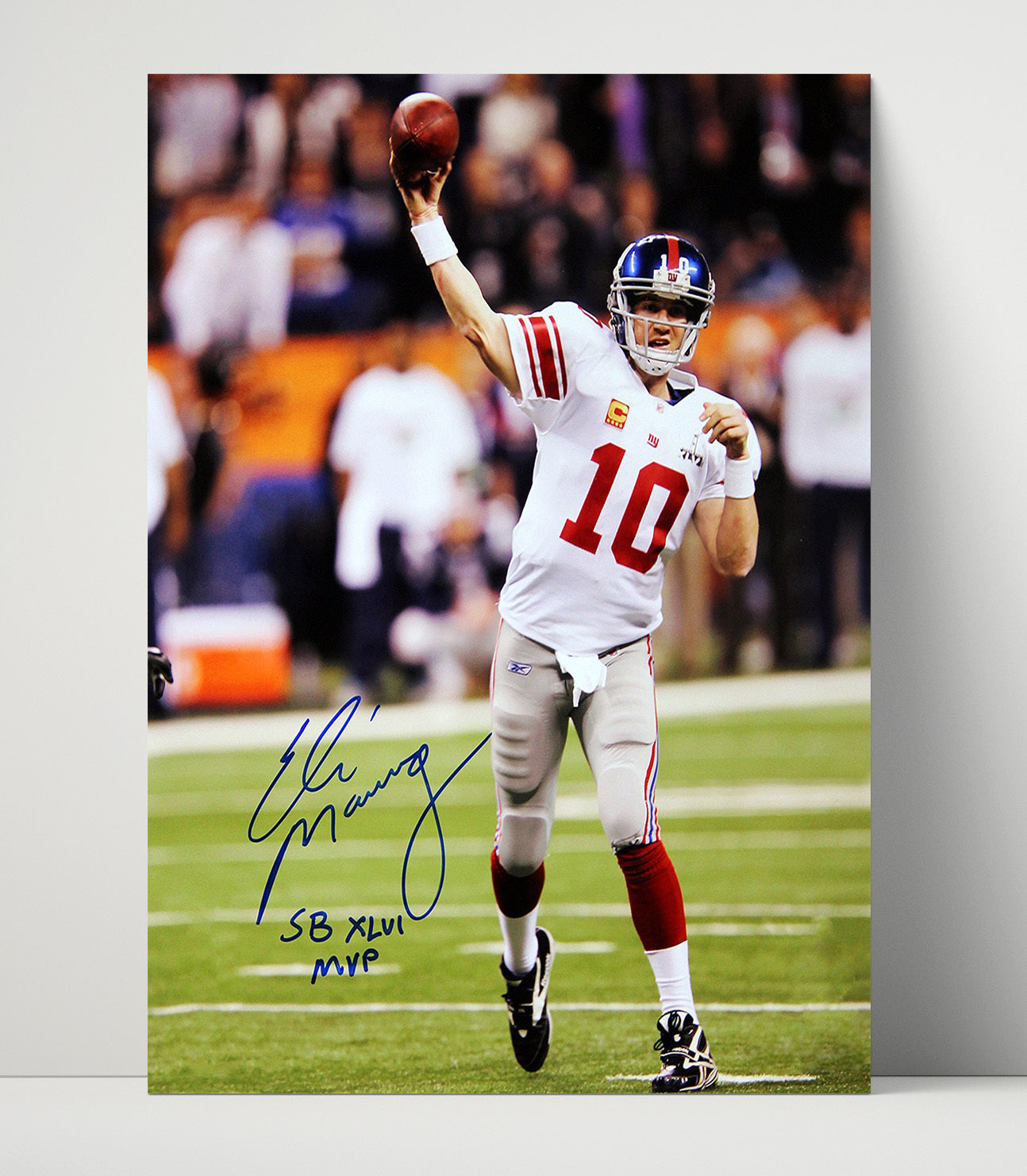 Eli Manning - New York Football Quarterback Passing Super Bowl Xlvi Mvp 2012 Football Wall Art - football wall art print