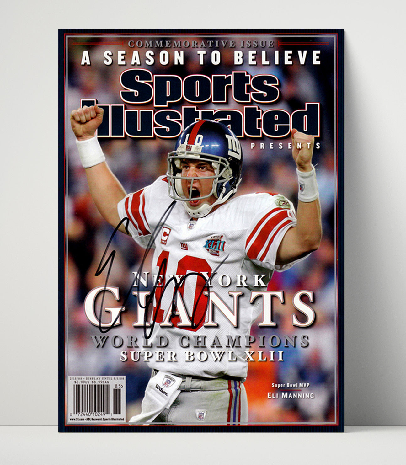 Eli Manning - New York Football Super Bowl Xlii Celebration 2008 SI Cover Football Wall Art - football wall art print