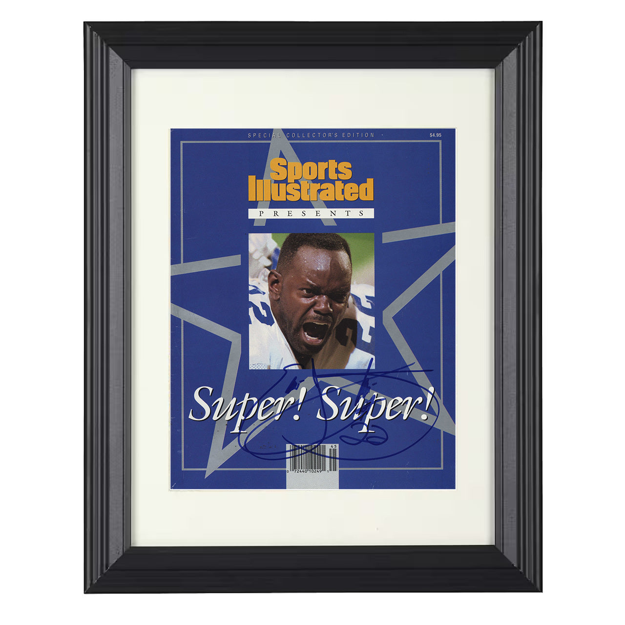 Emmitt Smith – Dallas Championship Commemorative Run 1996 SI – 8x10 black beveled framed football wall art