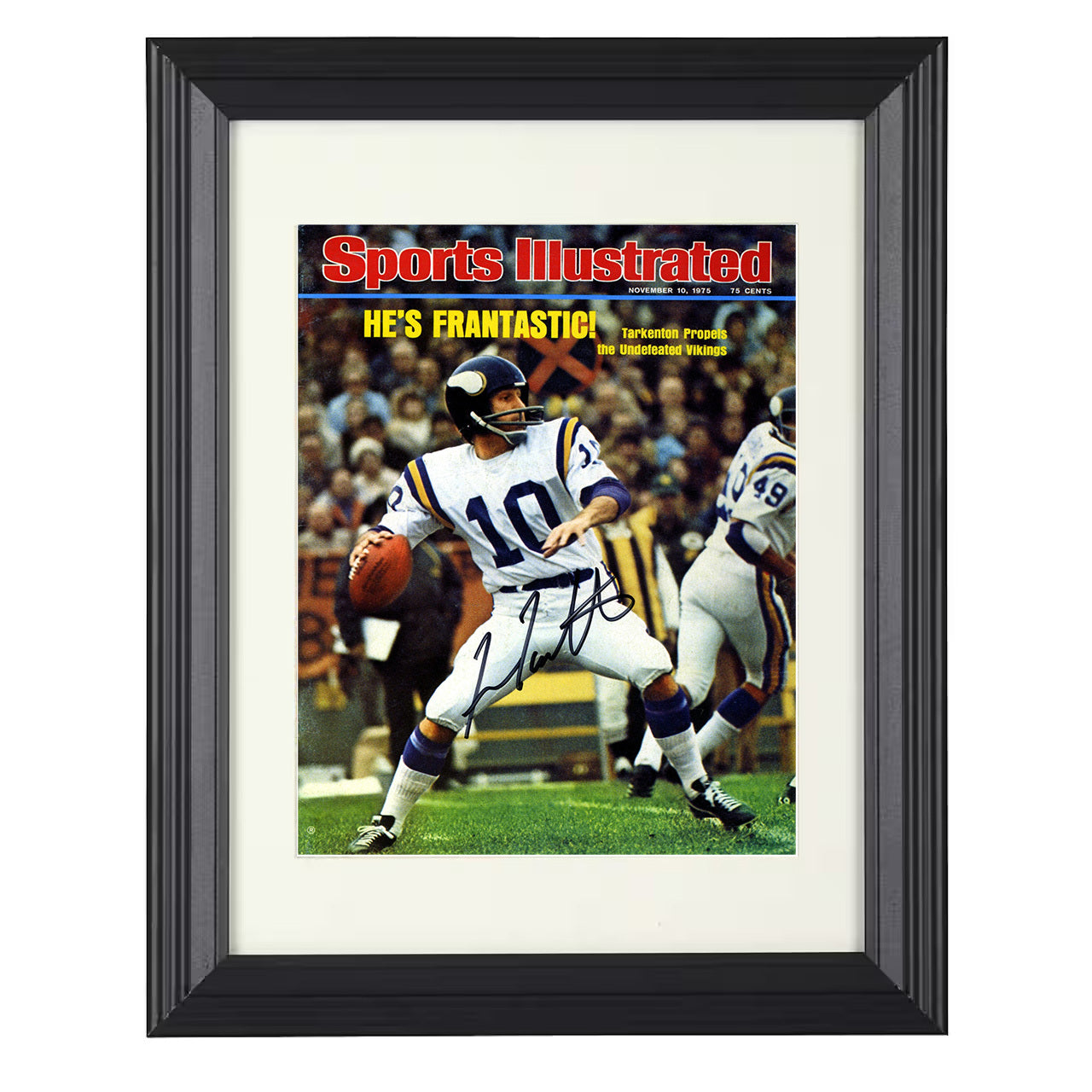 Fran Tarkenton Frantastic – Viking Magic Image – 8x10 black beveled framed football wall art