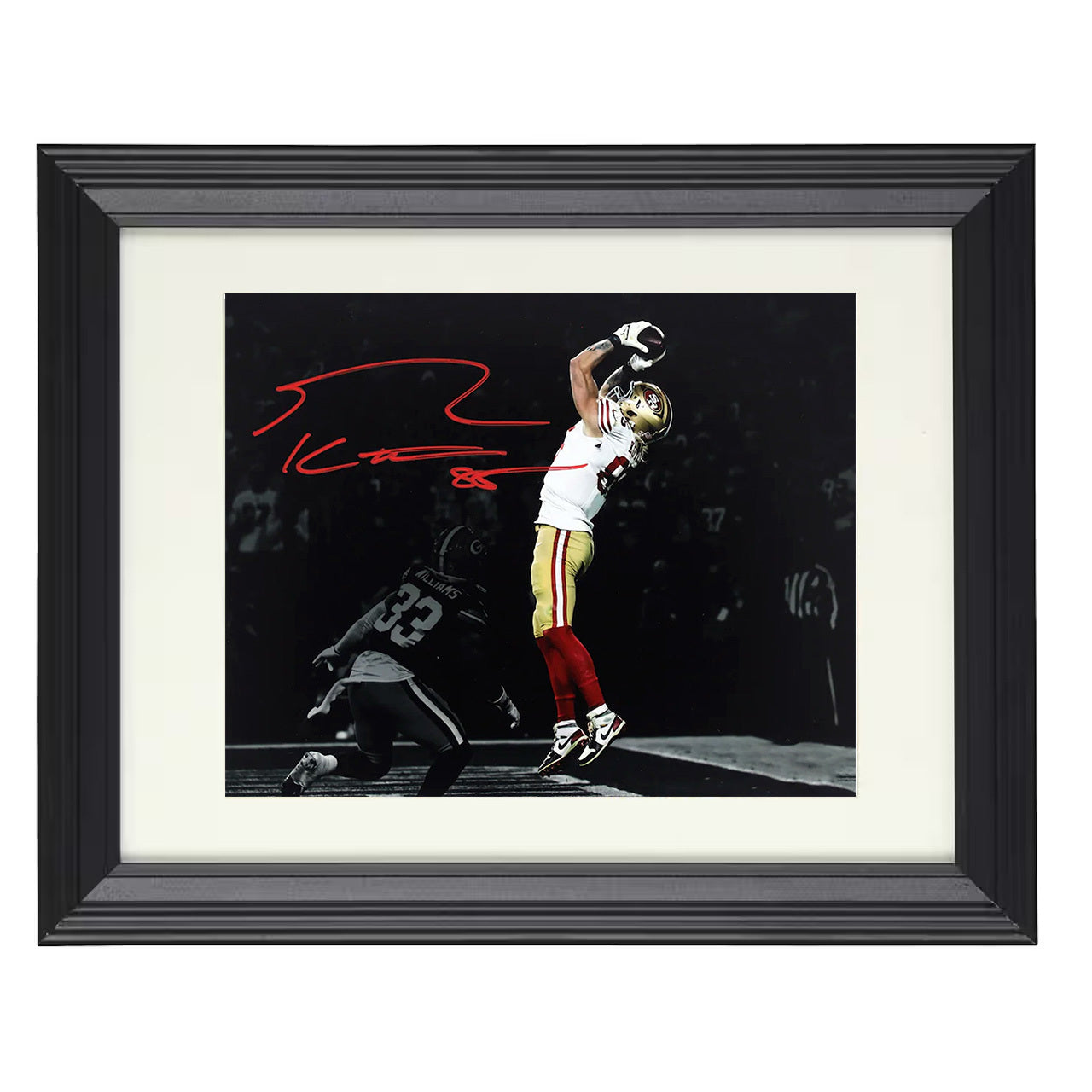 George Kittle – Niners Beast – 8x10 black beveled framed football wall art