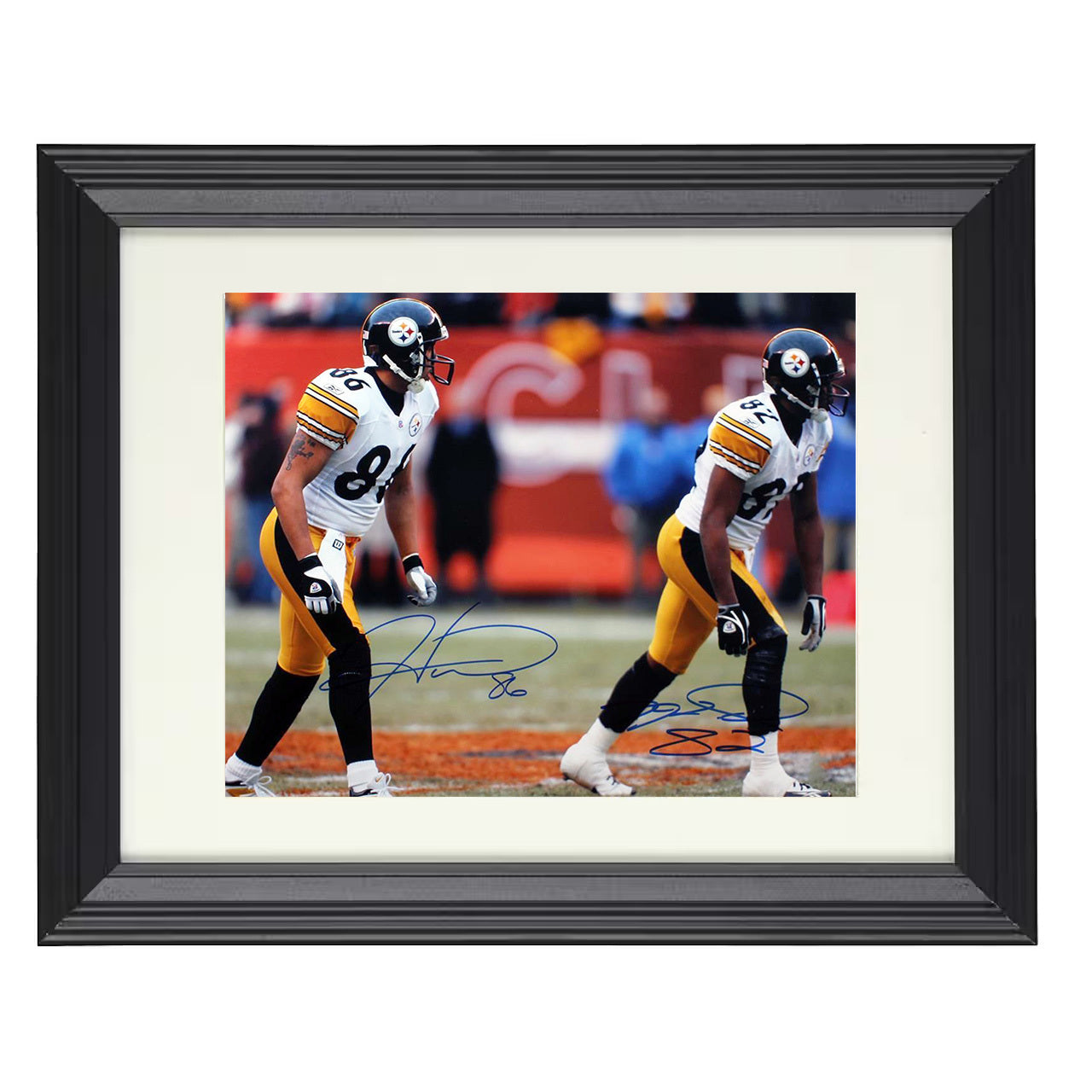 Hines Ward and Antwaan Randle El – Pittsburgh Dual – 8x10 black beveled framed football wall art