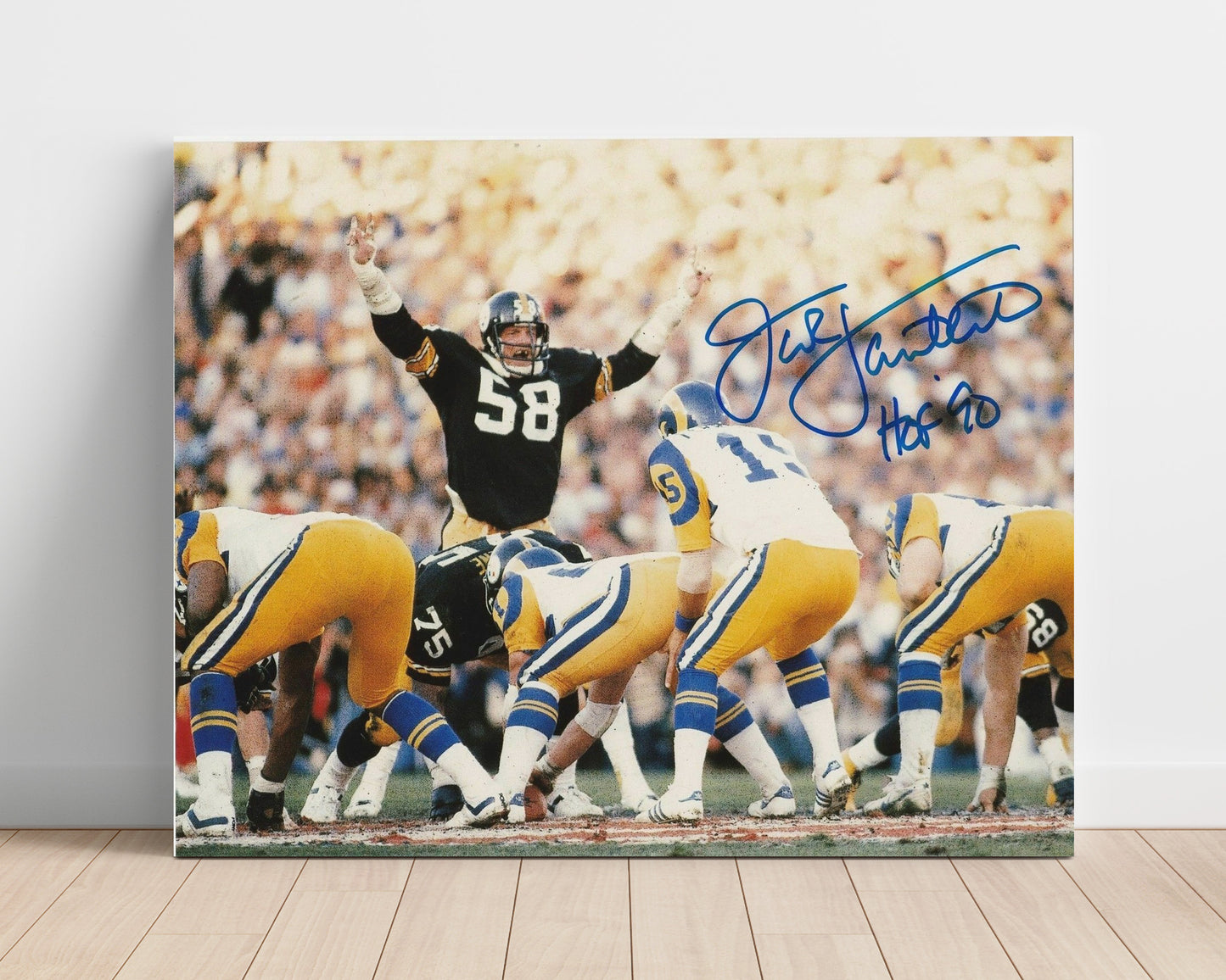 Jack Lambert Pittsburgh Linebacker Defensive Stance Football Wall Art Unframed 8x10 in Plastic Sleeve wall art print - Football decor