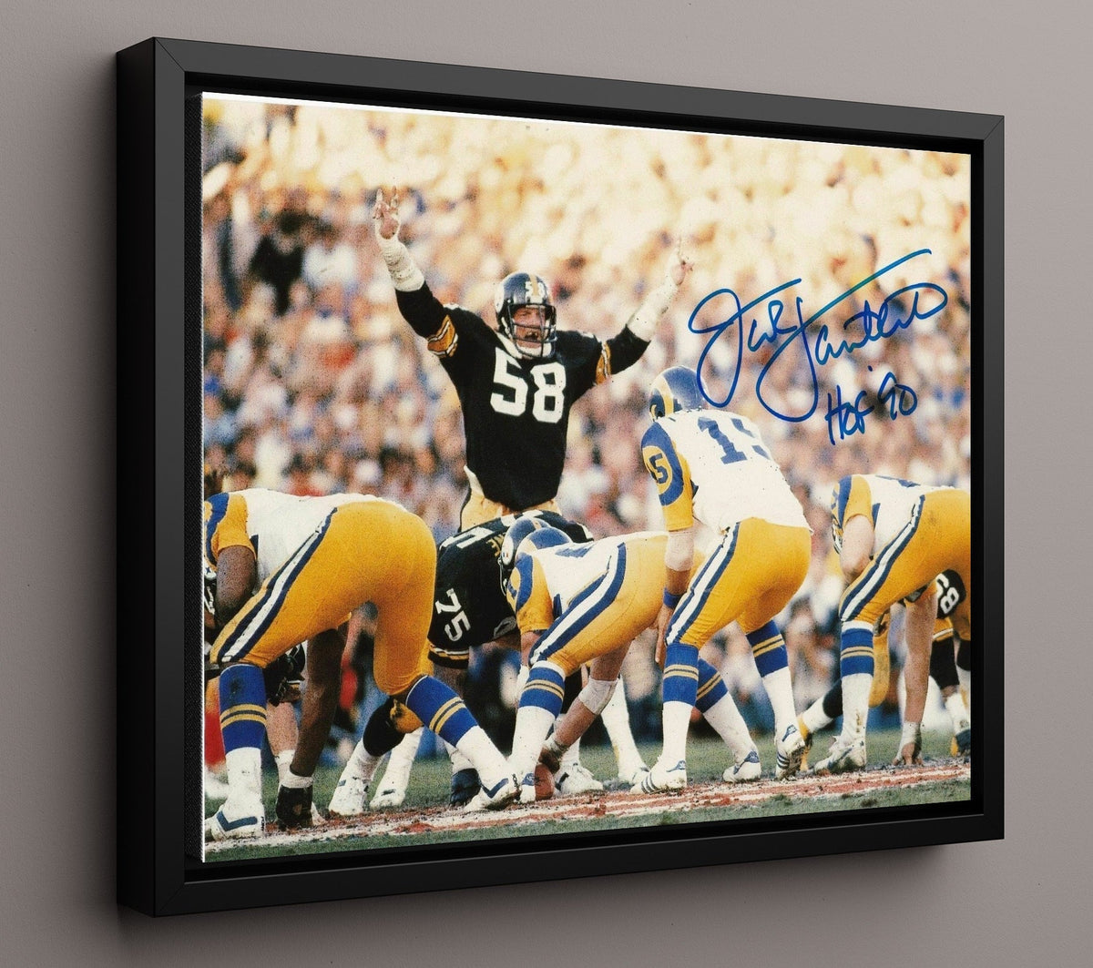 Jack Lambert - Pittsburgh Football Linebacker Defensive Stance 8x10 Framed Canvas vintage football wall art