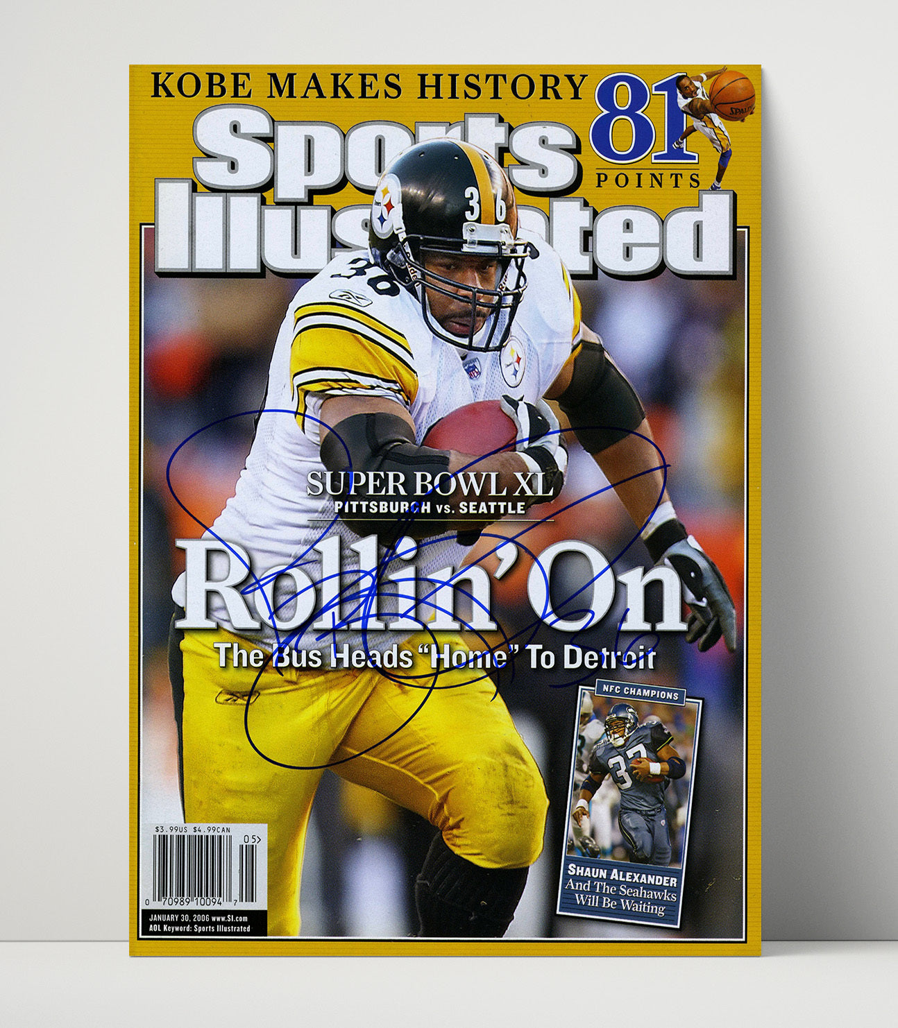 Jerome Bettis - Pittsburgh football Super Bowl XL the Bus Rollin on 2006 SI Cover Vintage Football Wall Art - 16x20 Unframed Print football decor