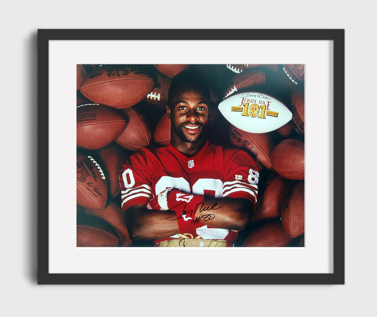 Jerry Rice 101 - King of TDs - Vintage Football Wall Art - Football Framed Print