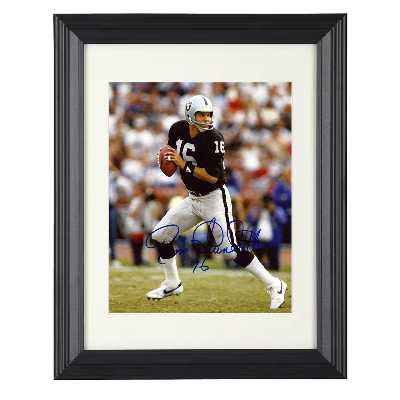 Jim Plunkett – Raider Redemption Image – 8x10 black beveled framed football wall art