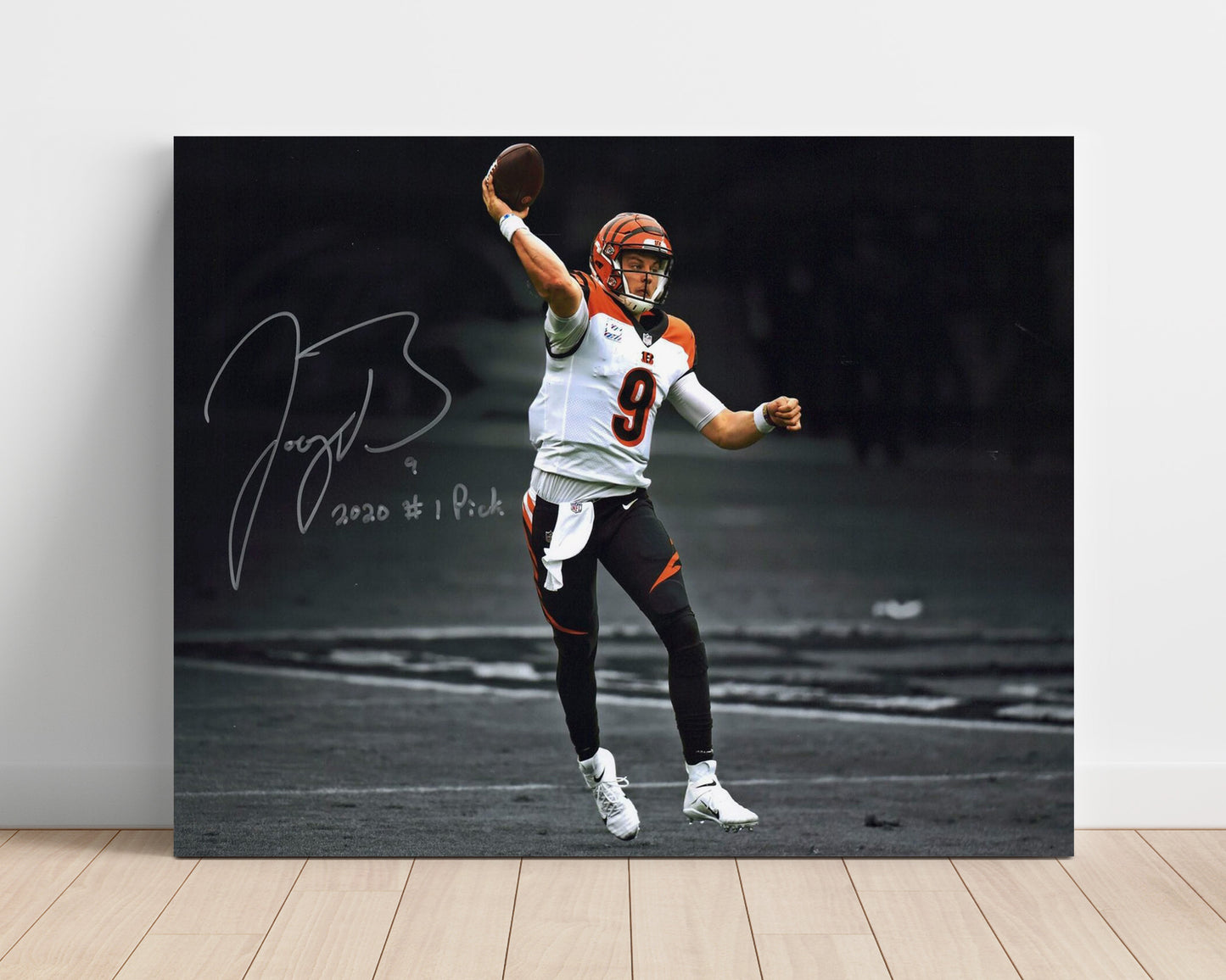 Joe Burrow - Spotlight QB Vintage Football Wall Art - 16x20 Unframed Print football decor