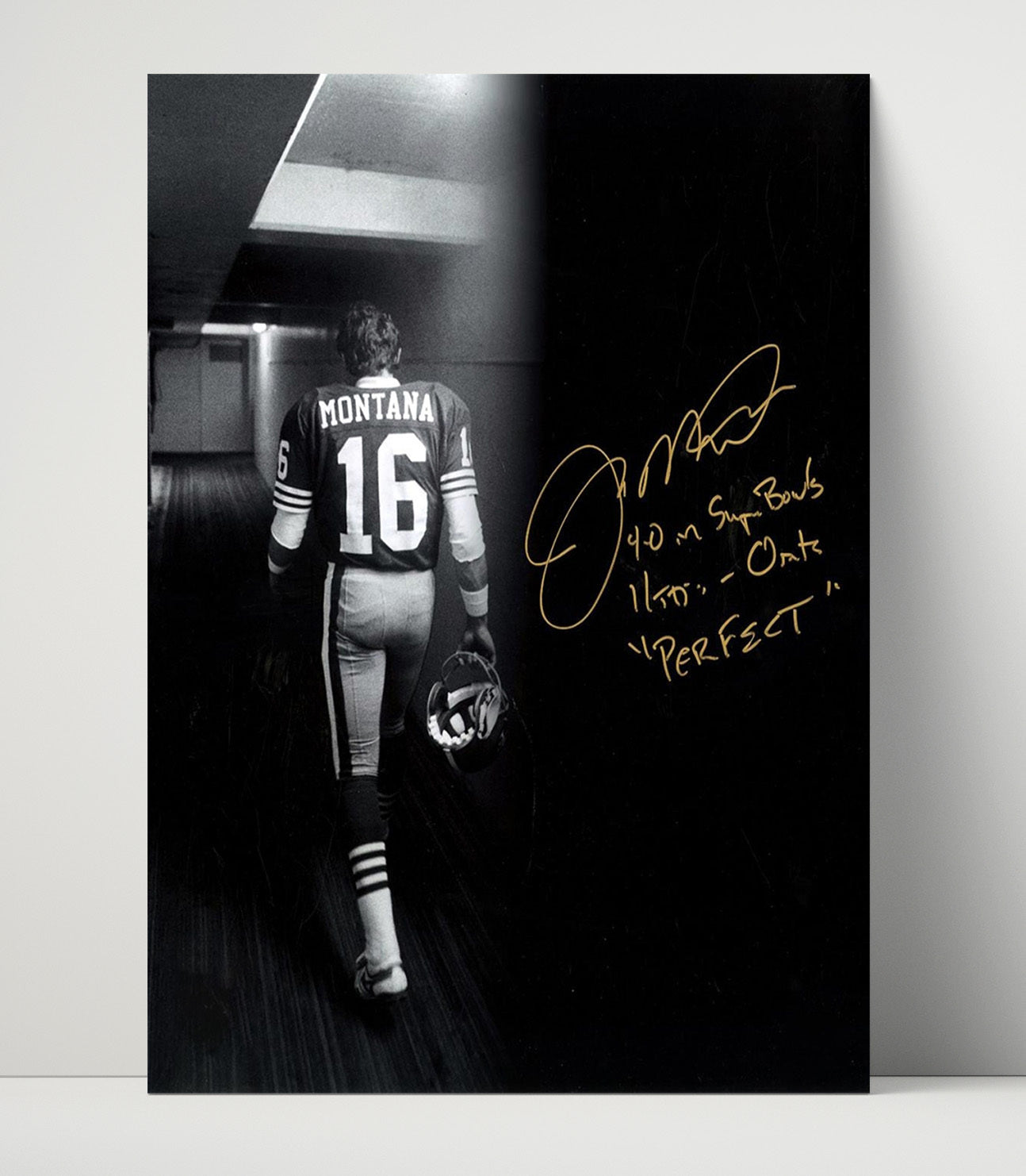 Joe Montana - Perfect 4-0 Football Wall Art - football wall art print