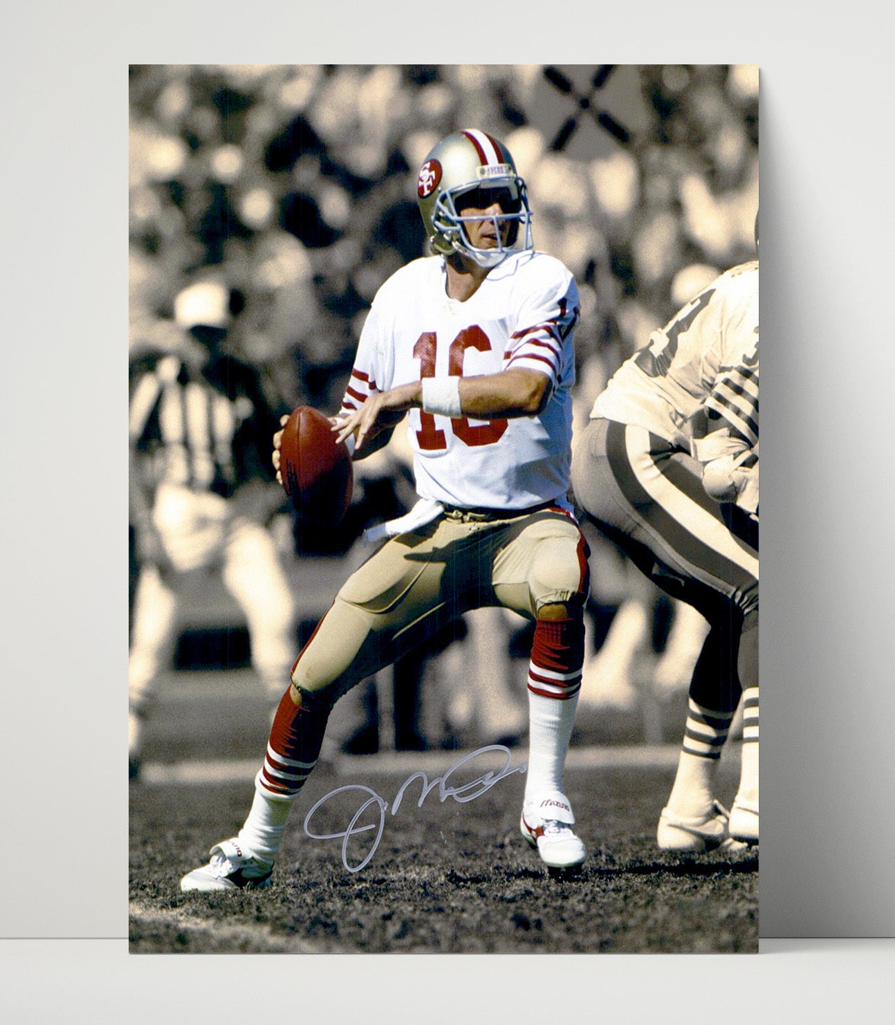 Joe Montana - San Francisco Football Quarterback Throwing Pass Football Wall Art - football wall art print