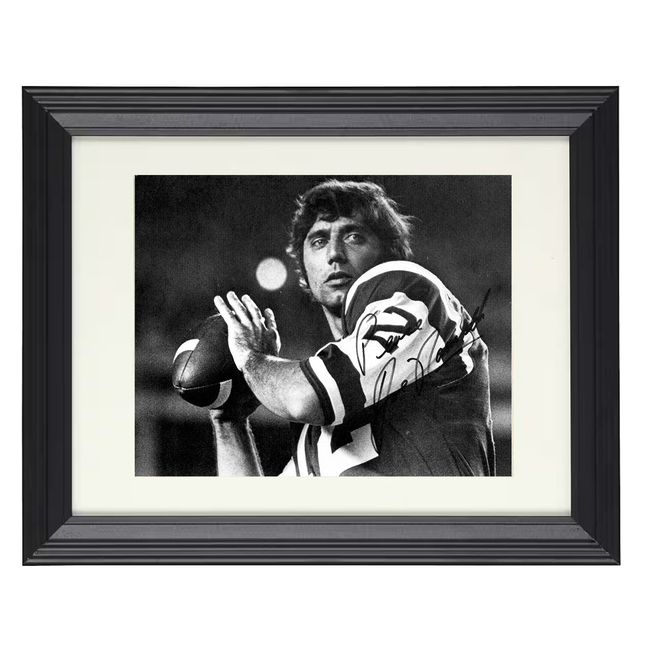 Joe Namath Jets – Broadway Joe – 8x10 black beveled framed football wall art