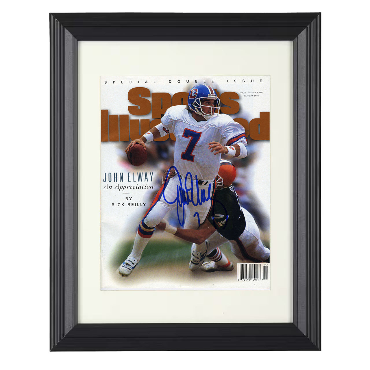 John Elway – Denver an Appreciation QB Feature 1996 SI – 8x10 black beveled framed football wall art