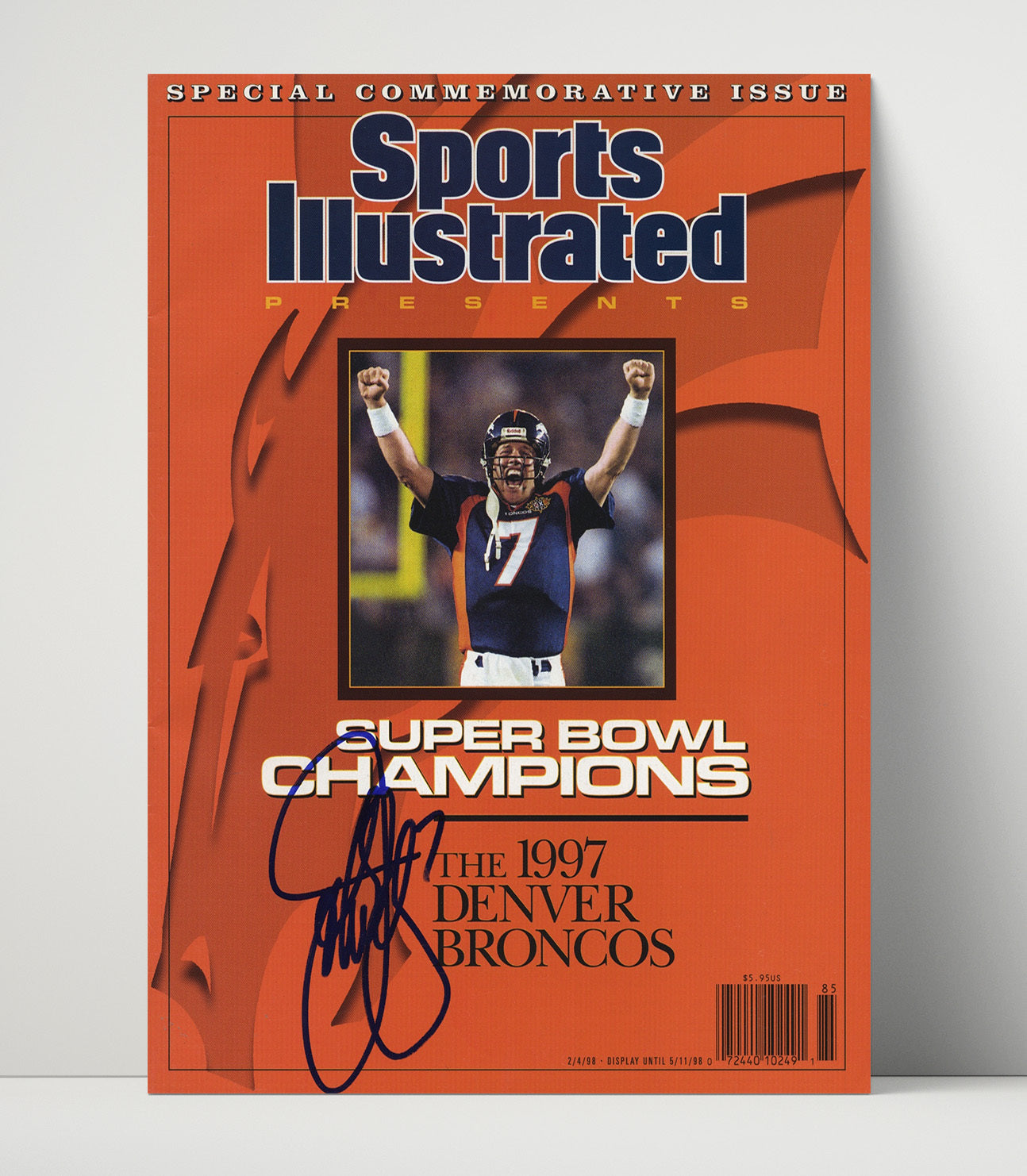 John Elway Champs 1997 - Mile High Magic Vintage Football Wall Art - 16x20 Unframed Print football decor