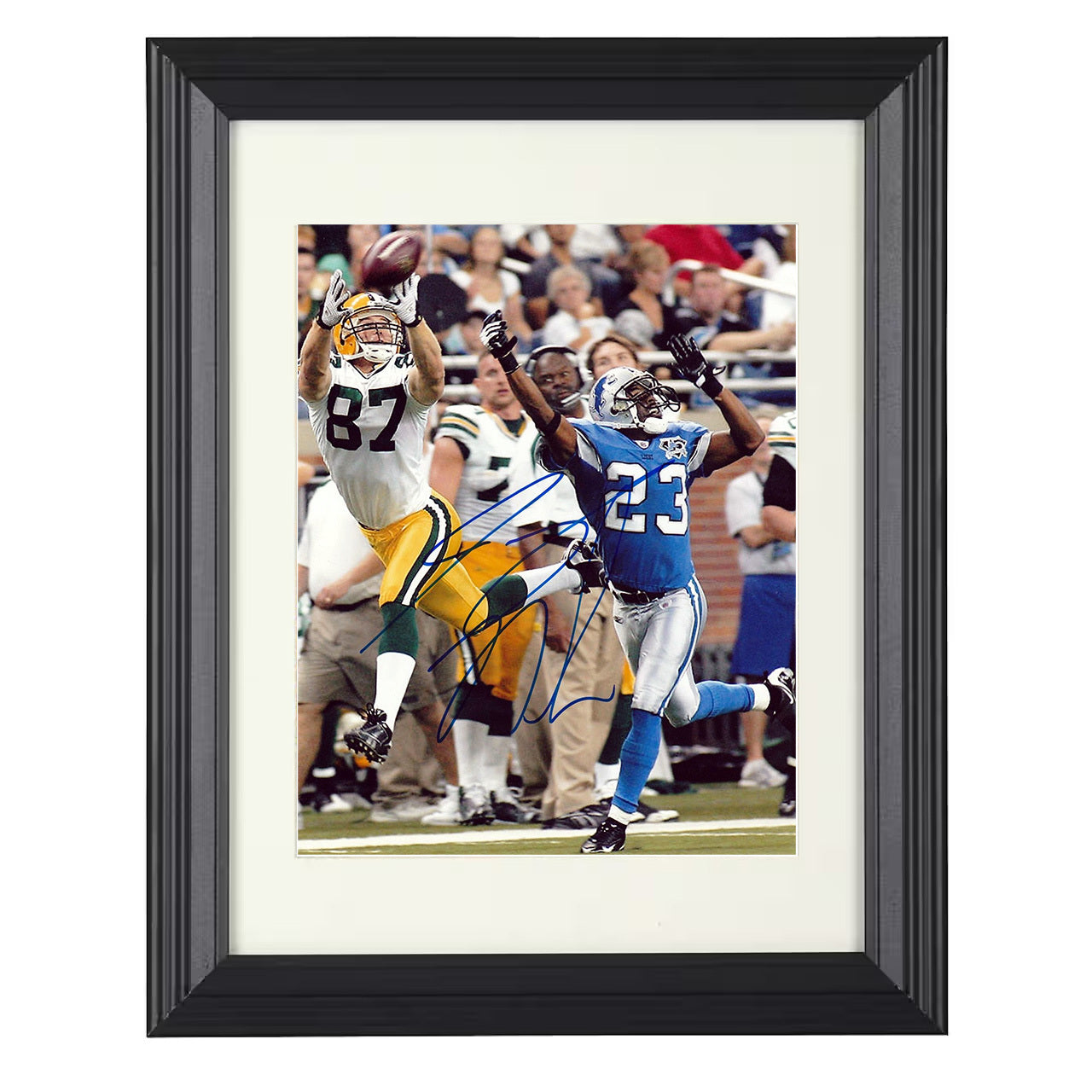 Jordy Nelson – Reliable Hands Image – 8x10 black beveled framed football wall art