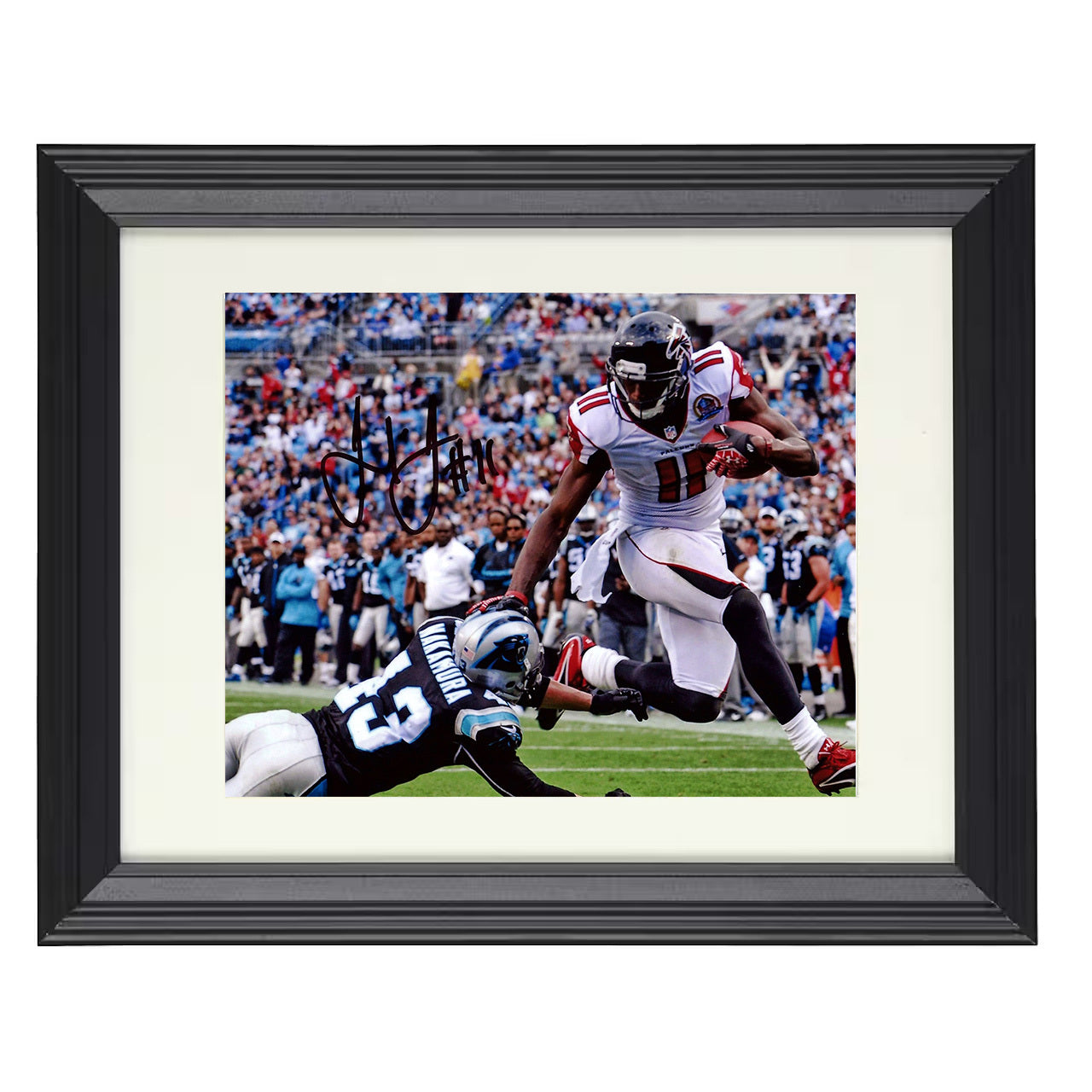 Julio Jones – Power Run – 8x10 black beveled framed football wall art