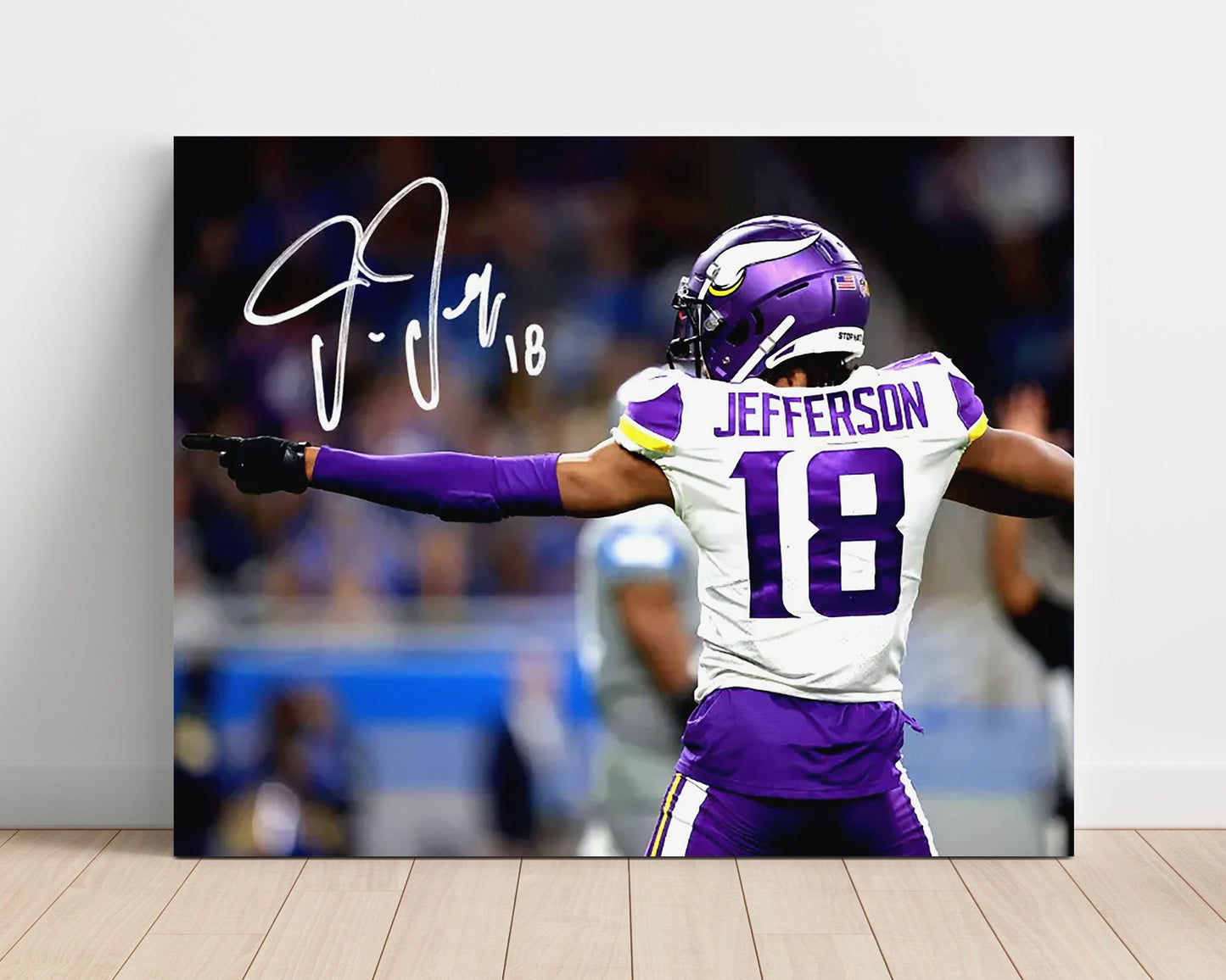 Justin Jefferson - First Down Pose Football Wall Art - football wall art print