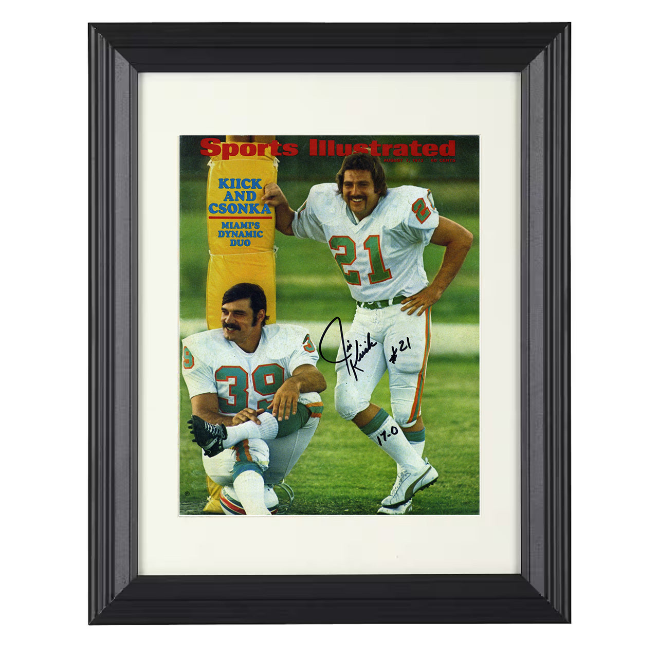 Kiick and Csonka – Perfect Pair Image – 8x10 black beveled framed football wall art